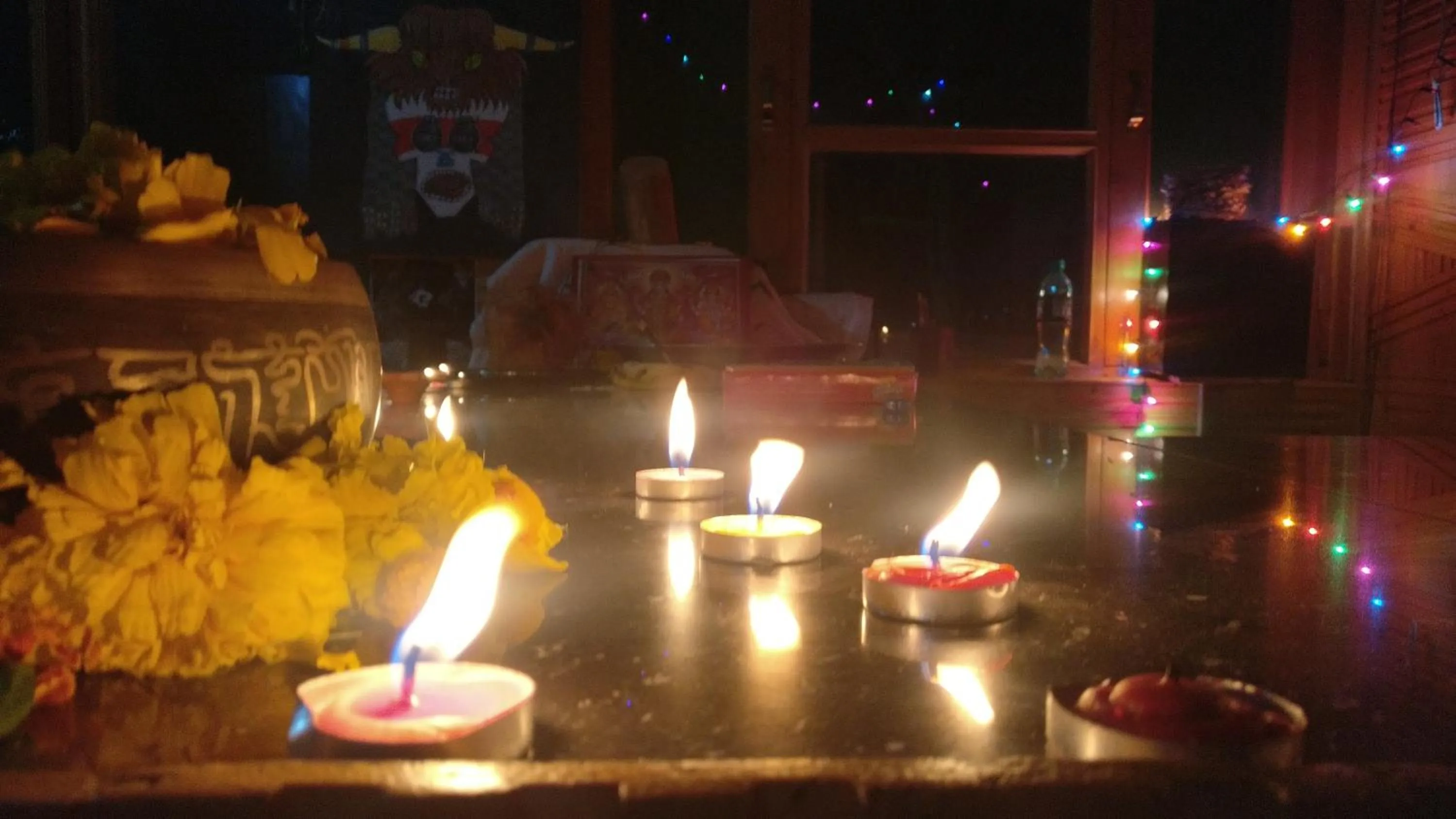 Evening entertainment in indian backpackers hostel