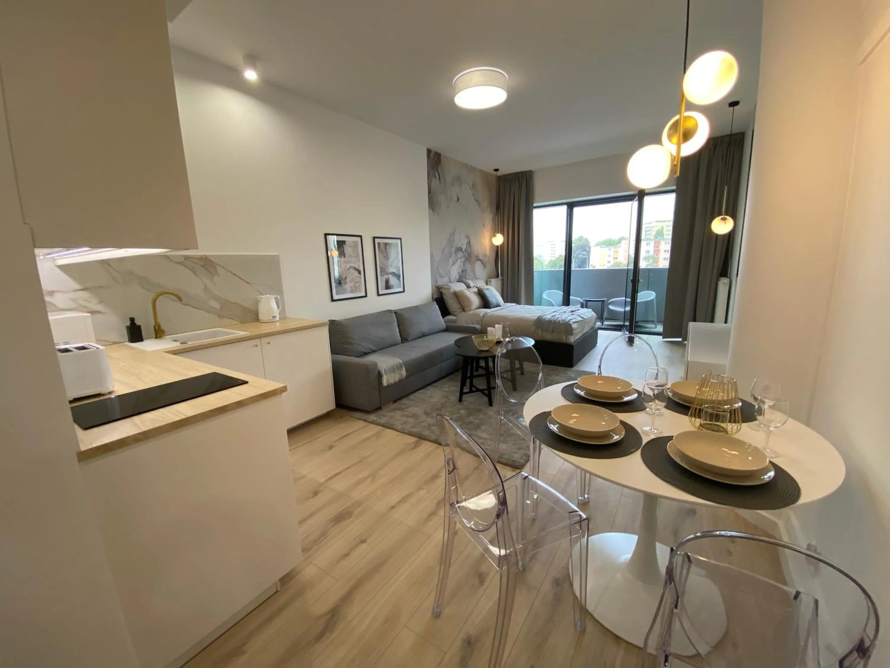 Kitchen or kitchenette in Apartamenty Hanza Tower Gold