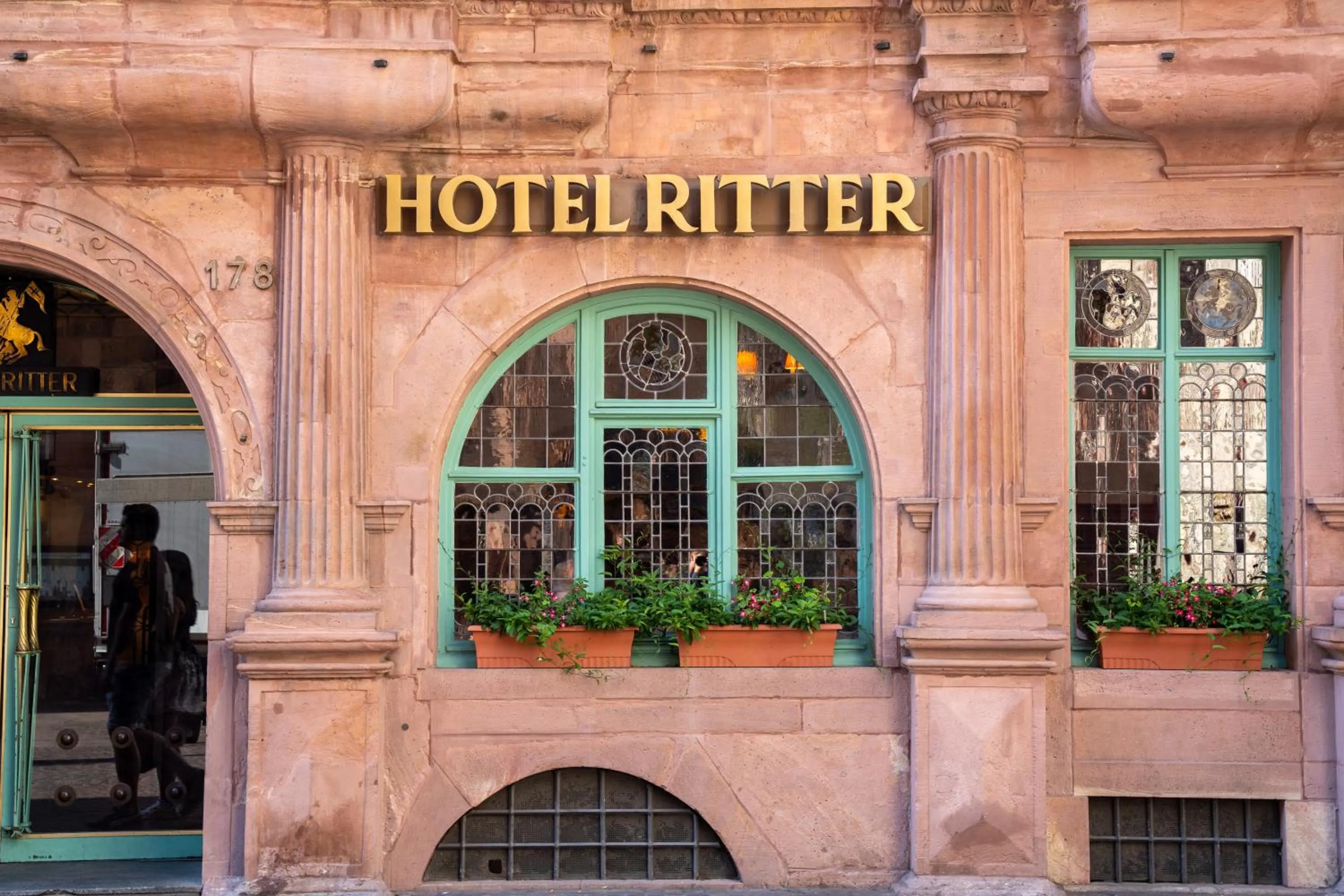 Facade/entrance in Hotel zum Ritter St Georg - Oldest Residential Building in Heidelberg since 1592