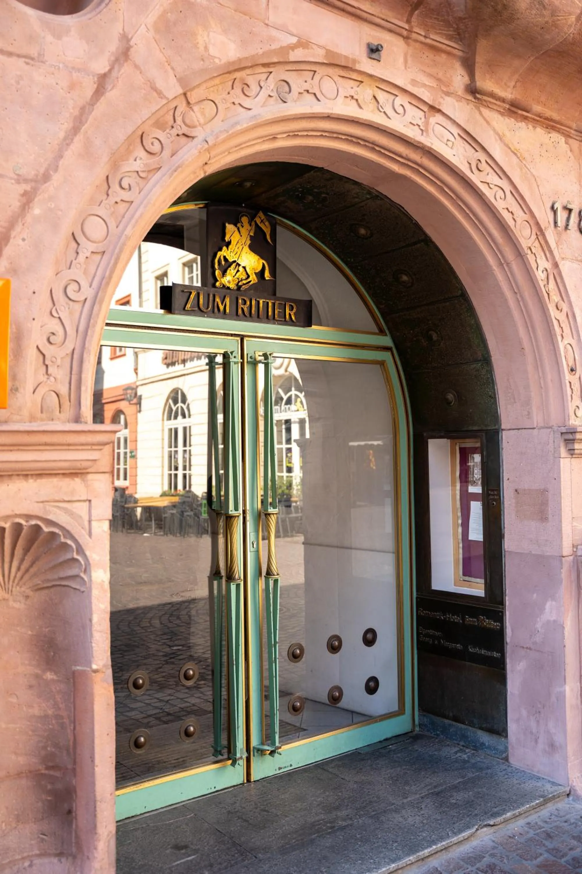Facade/entrance in Hotel zum Ritter St Georg - Oldest Residential Building in Heidelberg since 1592