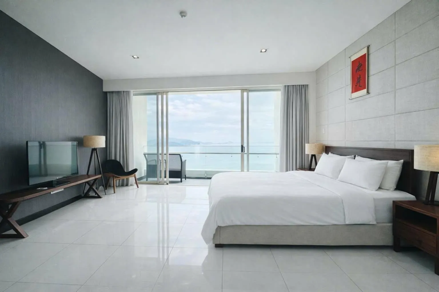 Bedroom, Bed in The Sea Luxury Nha Trang Apartment