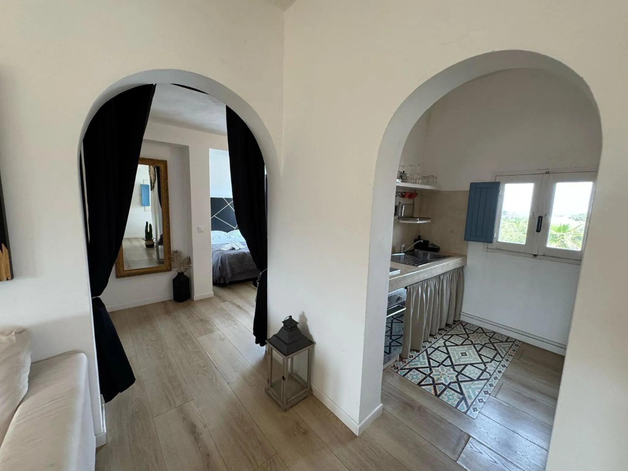 Kitchen or kitchenette, Bed in Agriturismo Le Lanterne