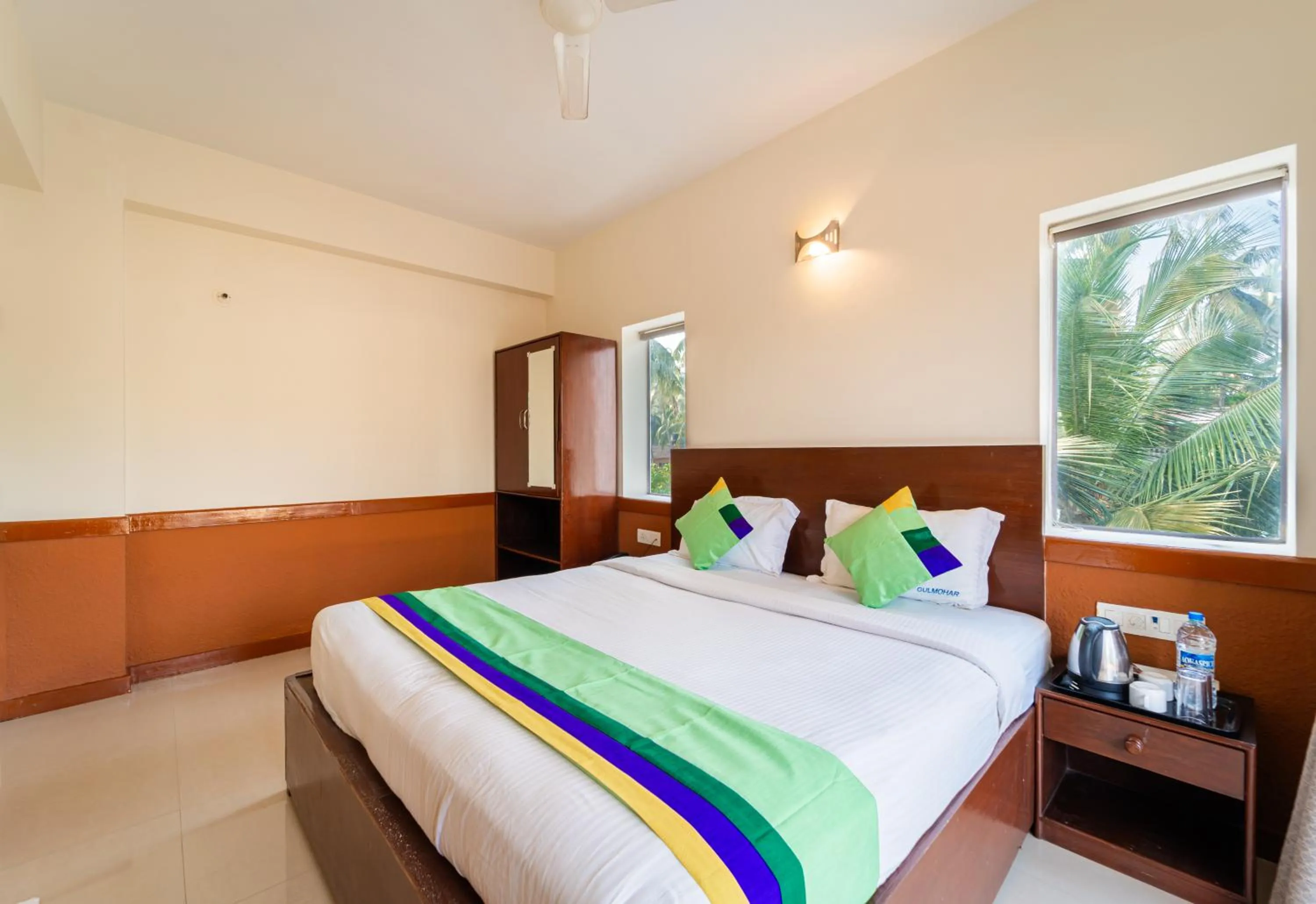 Bedroom, Bed in Treebo Gulmohar Beach Resort with Pool