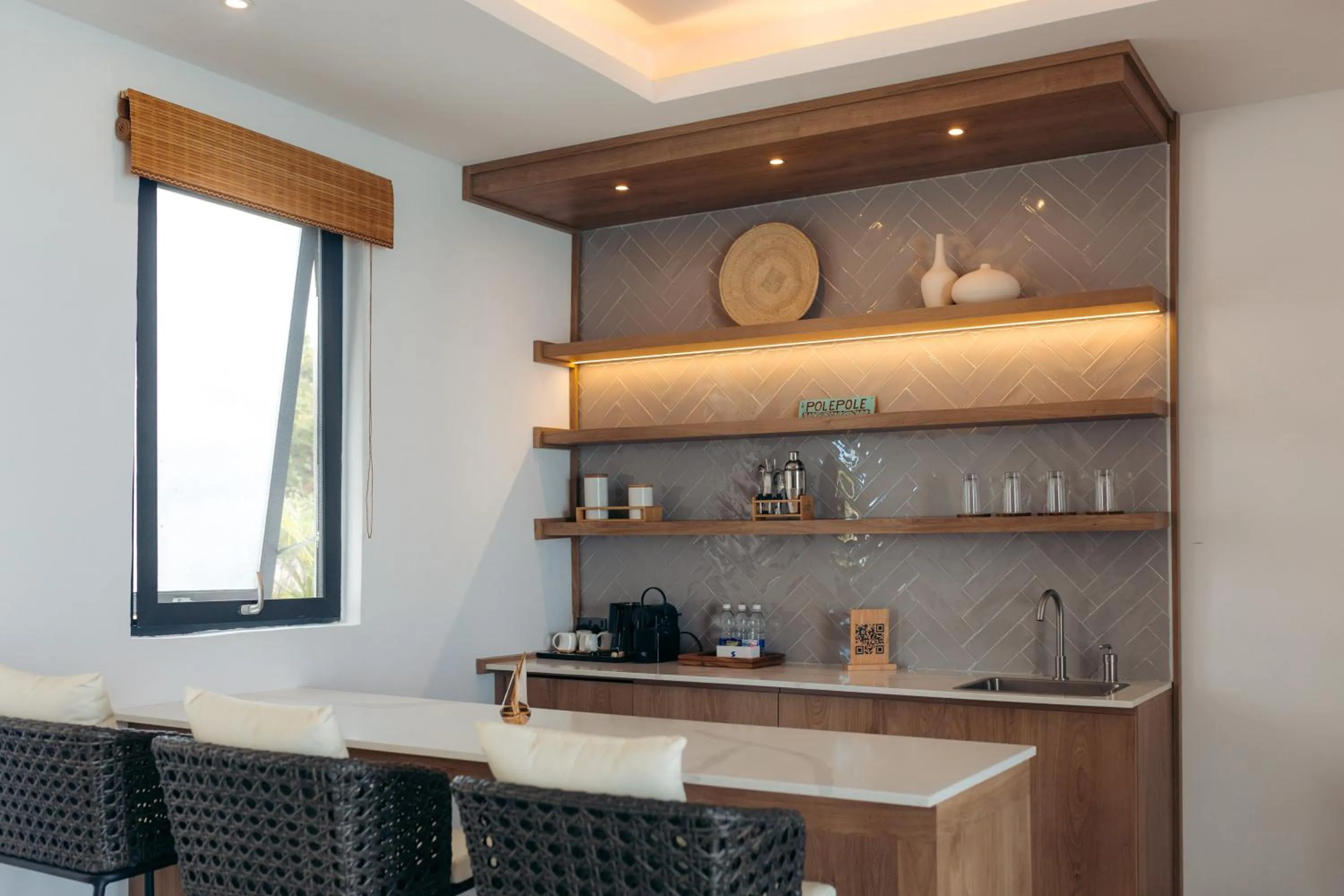 Kitchen or kitchenette in Safira Blu Luxury Resort & Villas
