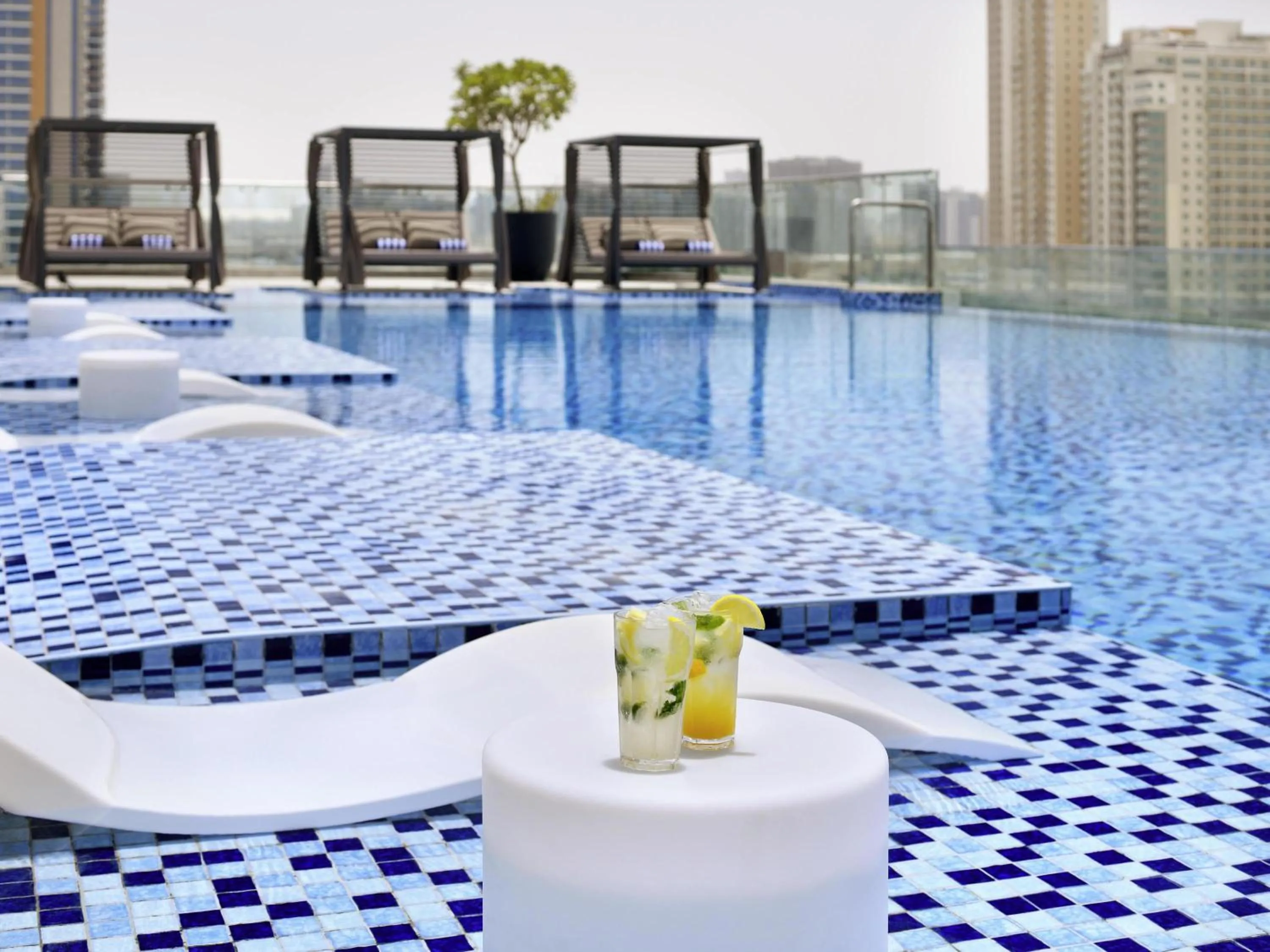 Pool view in Movenpick Jumeirah Village Triangle