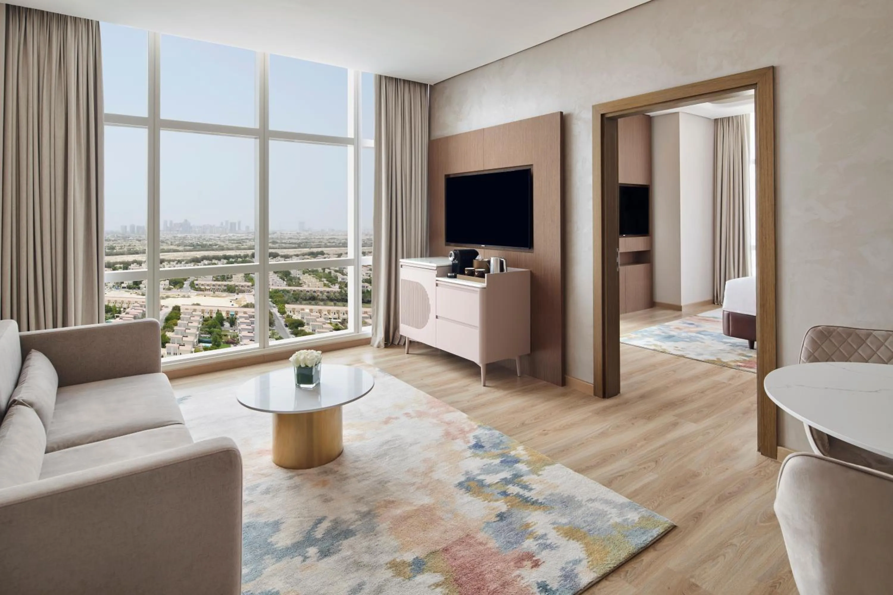 Living room in Movenpick Jumeirah Village Triangle