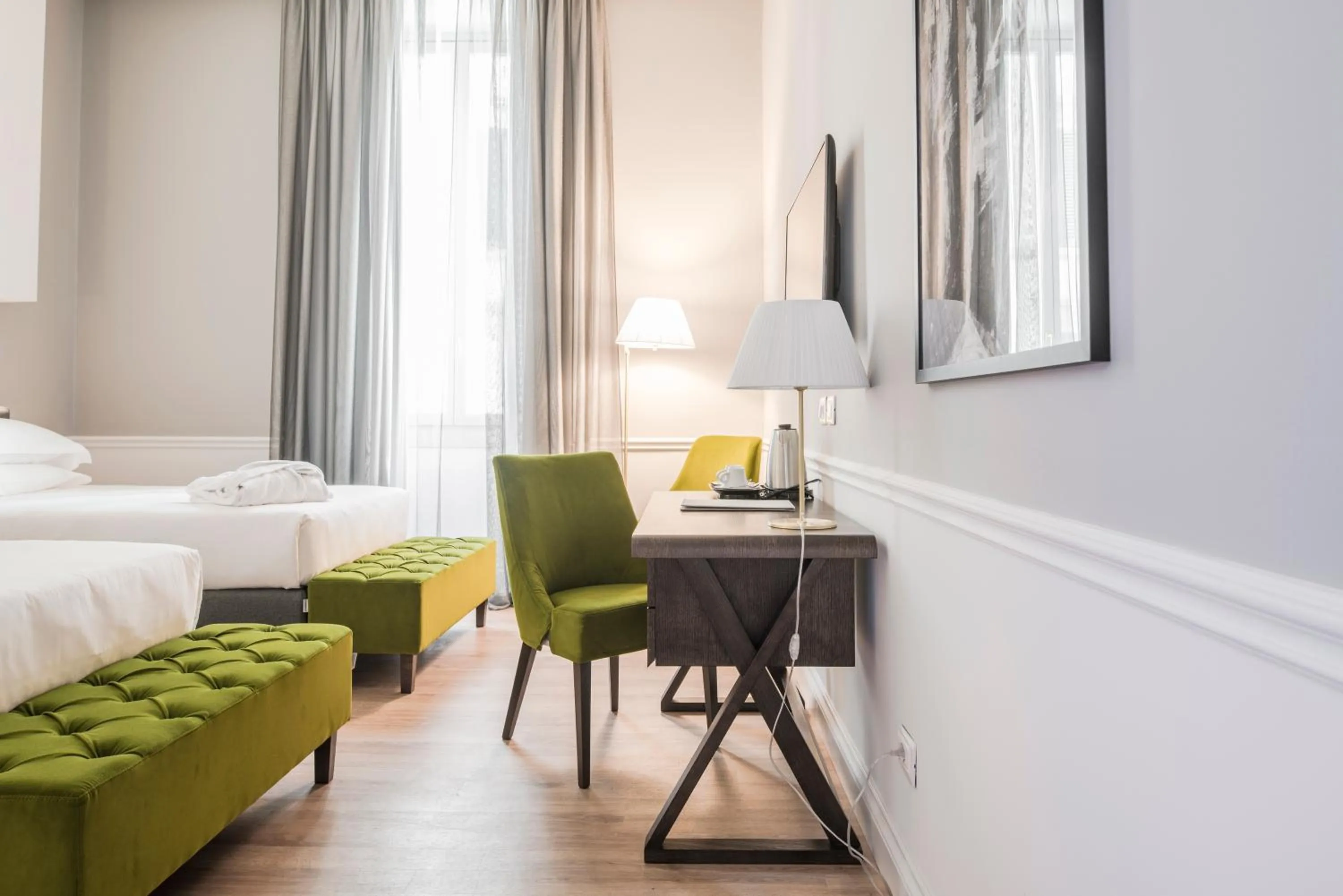 Bed in Palazzo Castri 1874 Spa & Garden