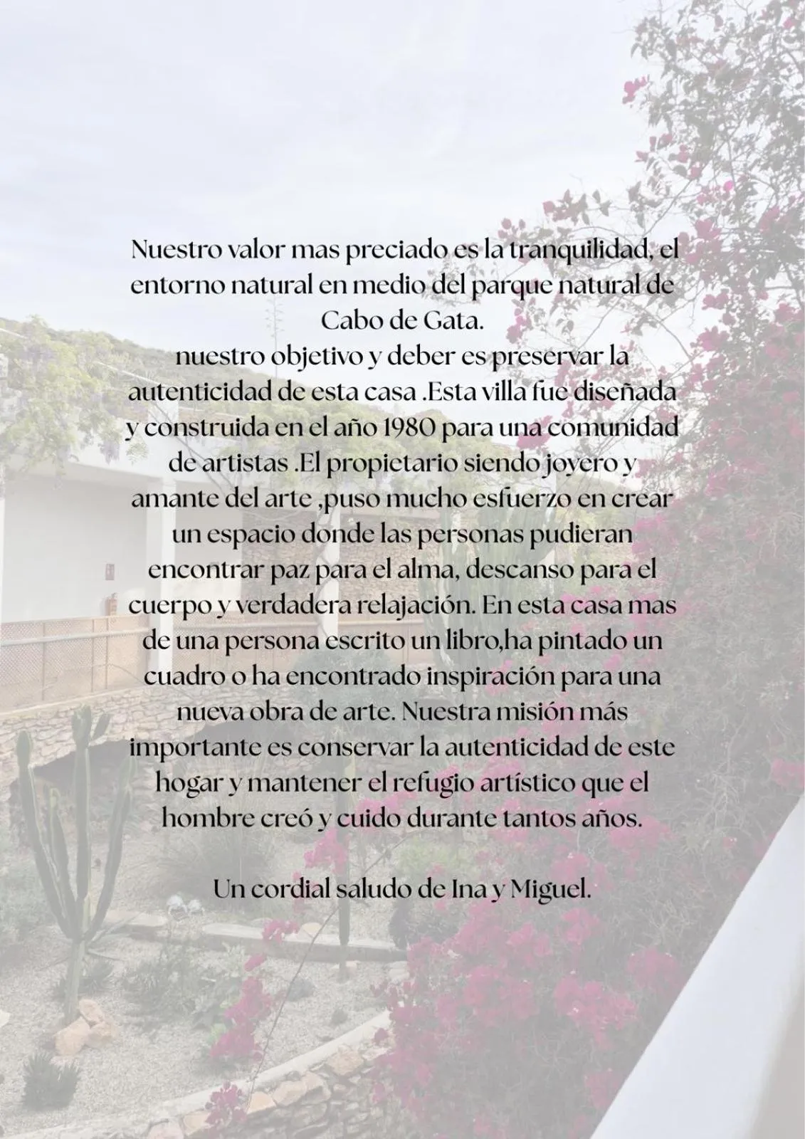 Text overlay in Casa Biank