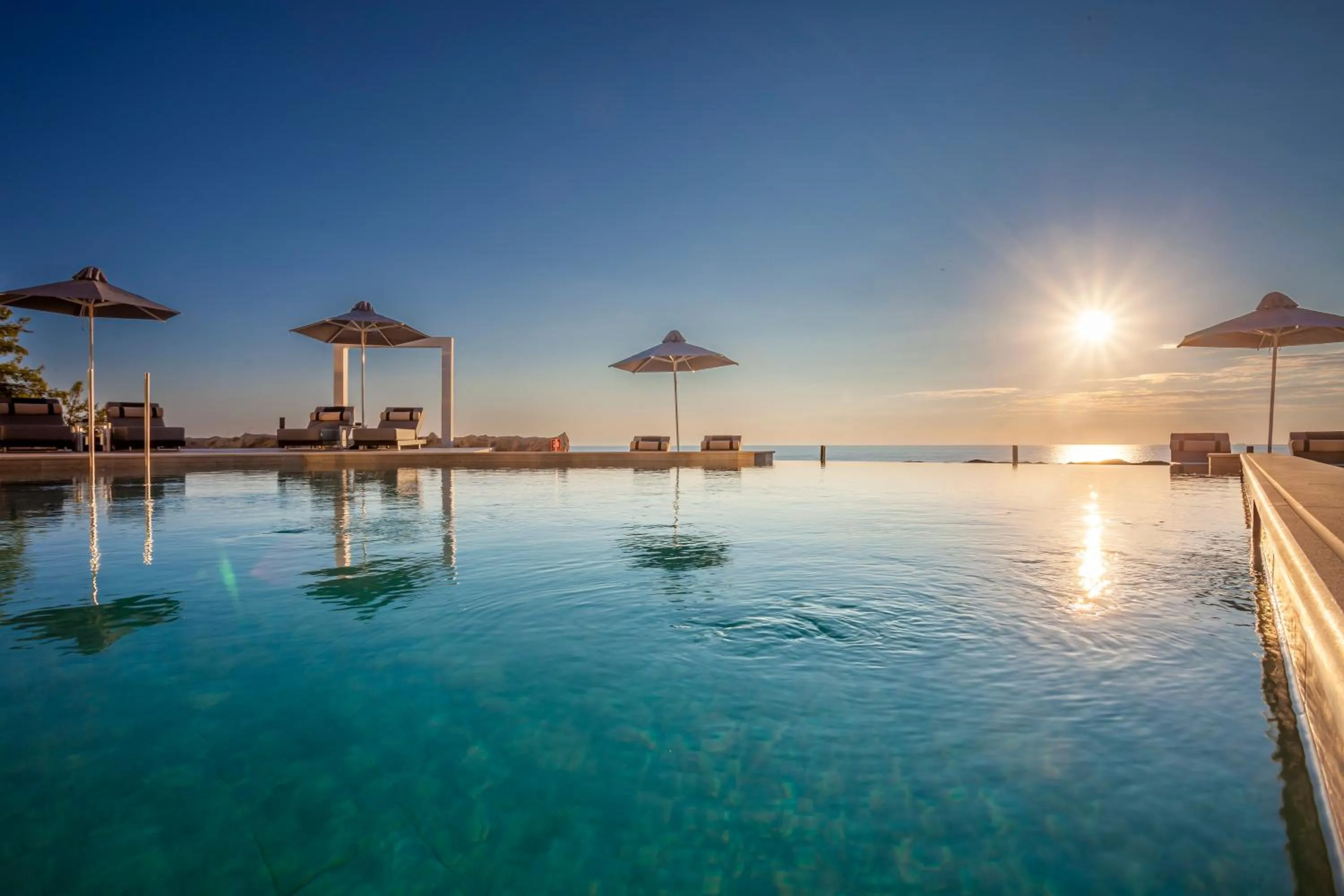 Pool view in Akrotiri Olympus Luxury Suites - Adults Only