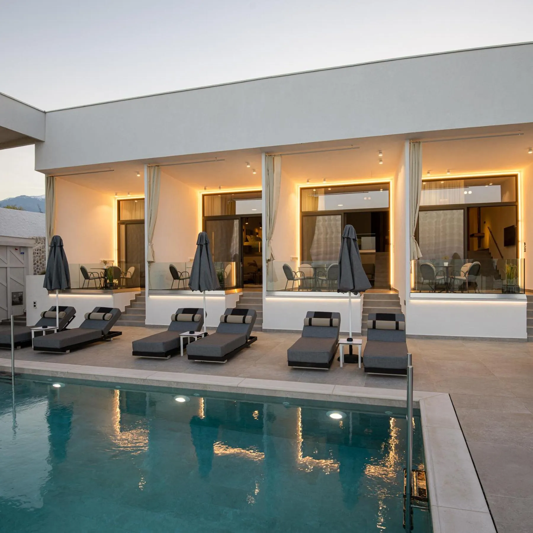 Swimming pool in Akrotiri Olympus Luxury Suites - Adults Only