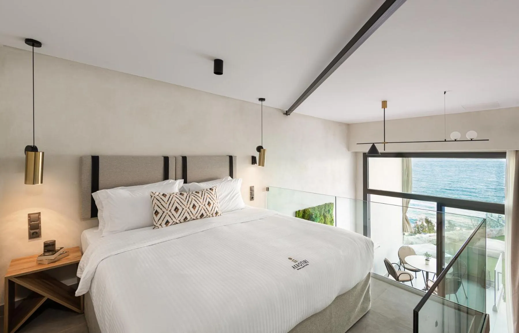 Bedroom, Bed in Akrotiri Olympus Luxury Suites - Adults Only