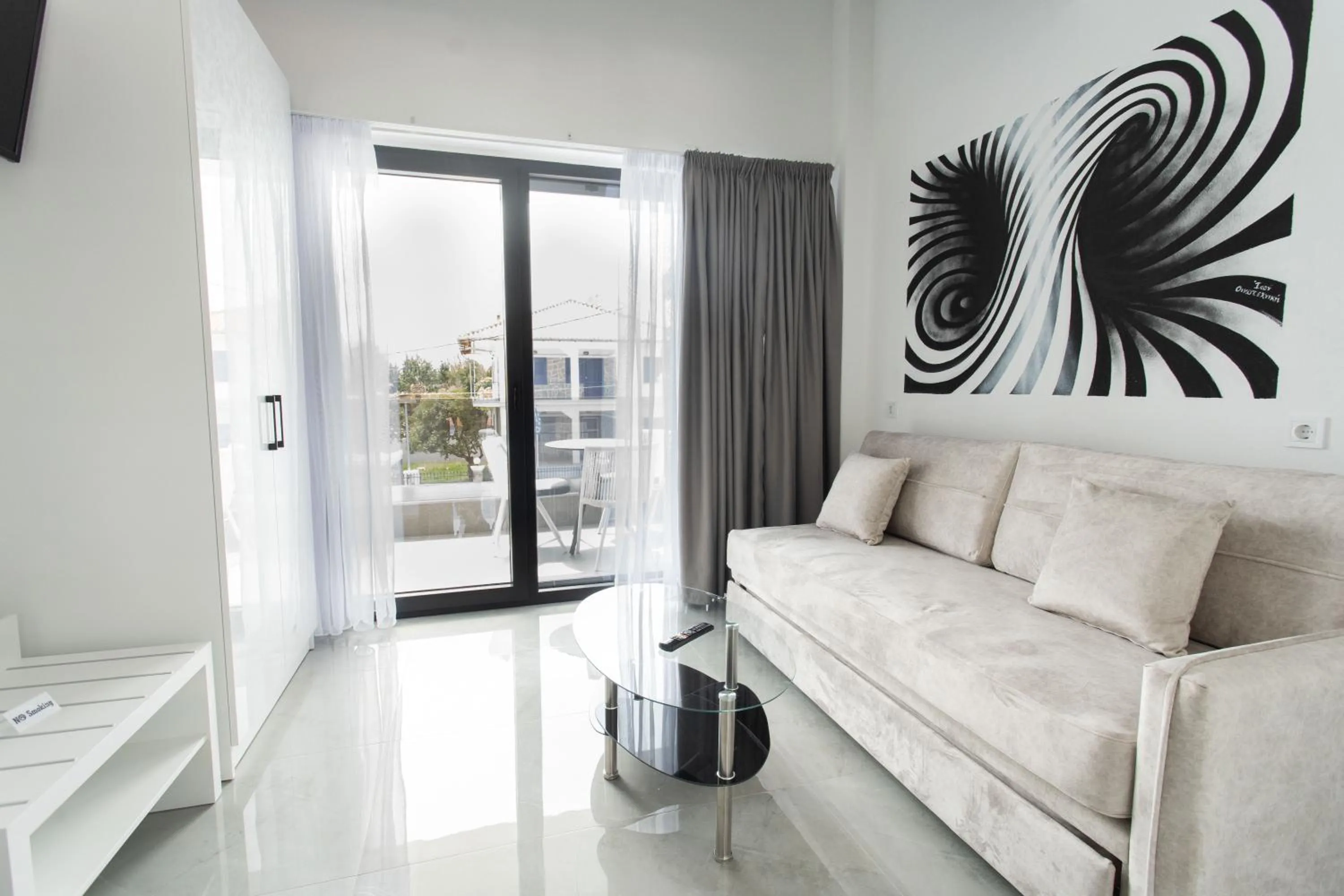 Living room in Aeonian Luxury Suites Asprovalta, Adults Only & Kids 12 Plus