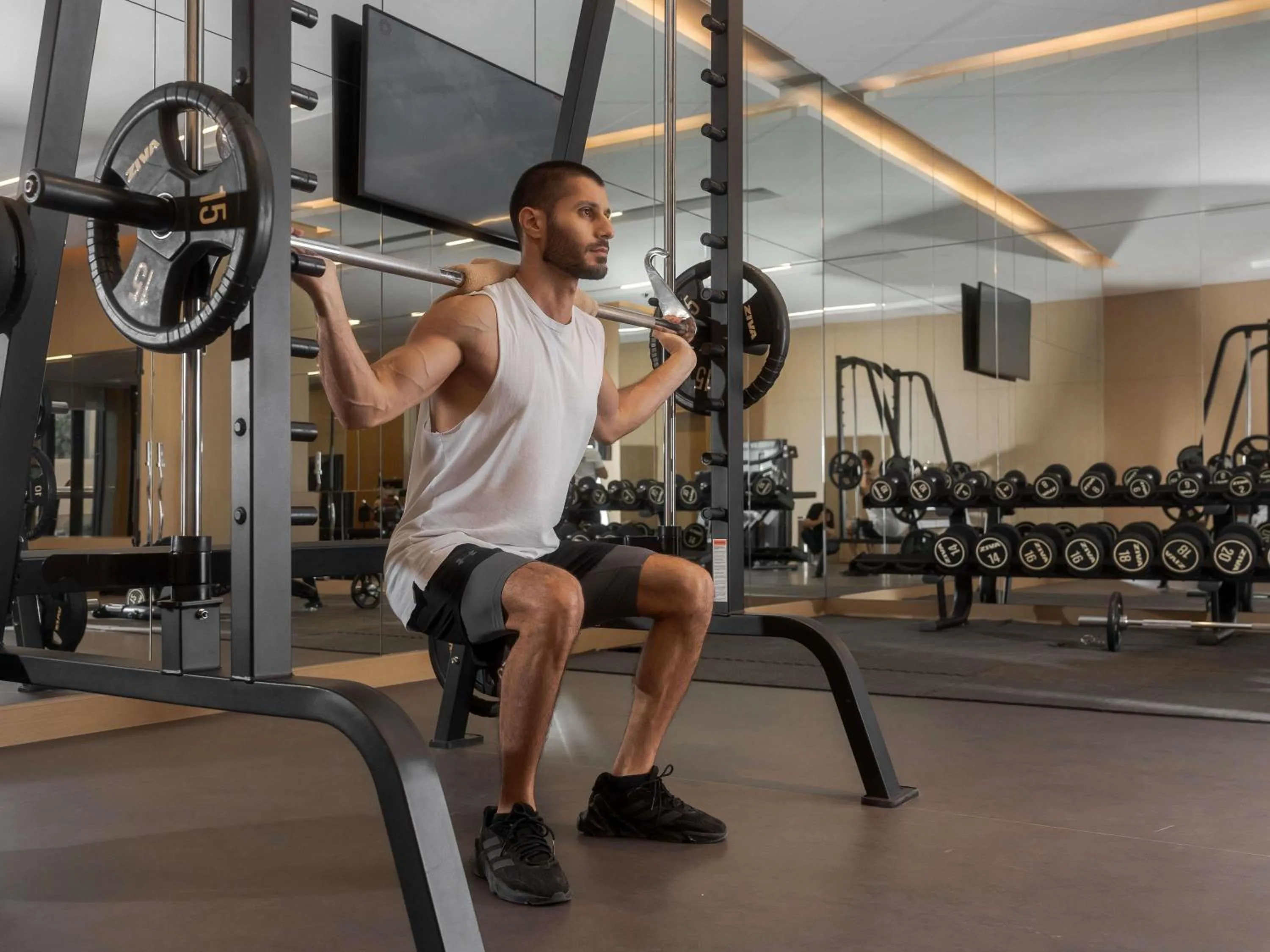 Fitness centre/facilities in Mövenpick Resort Al Marjan Island