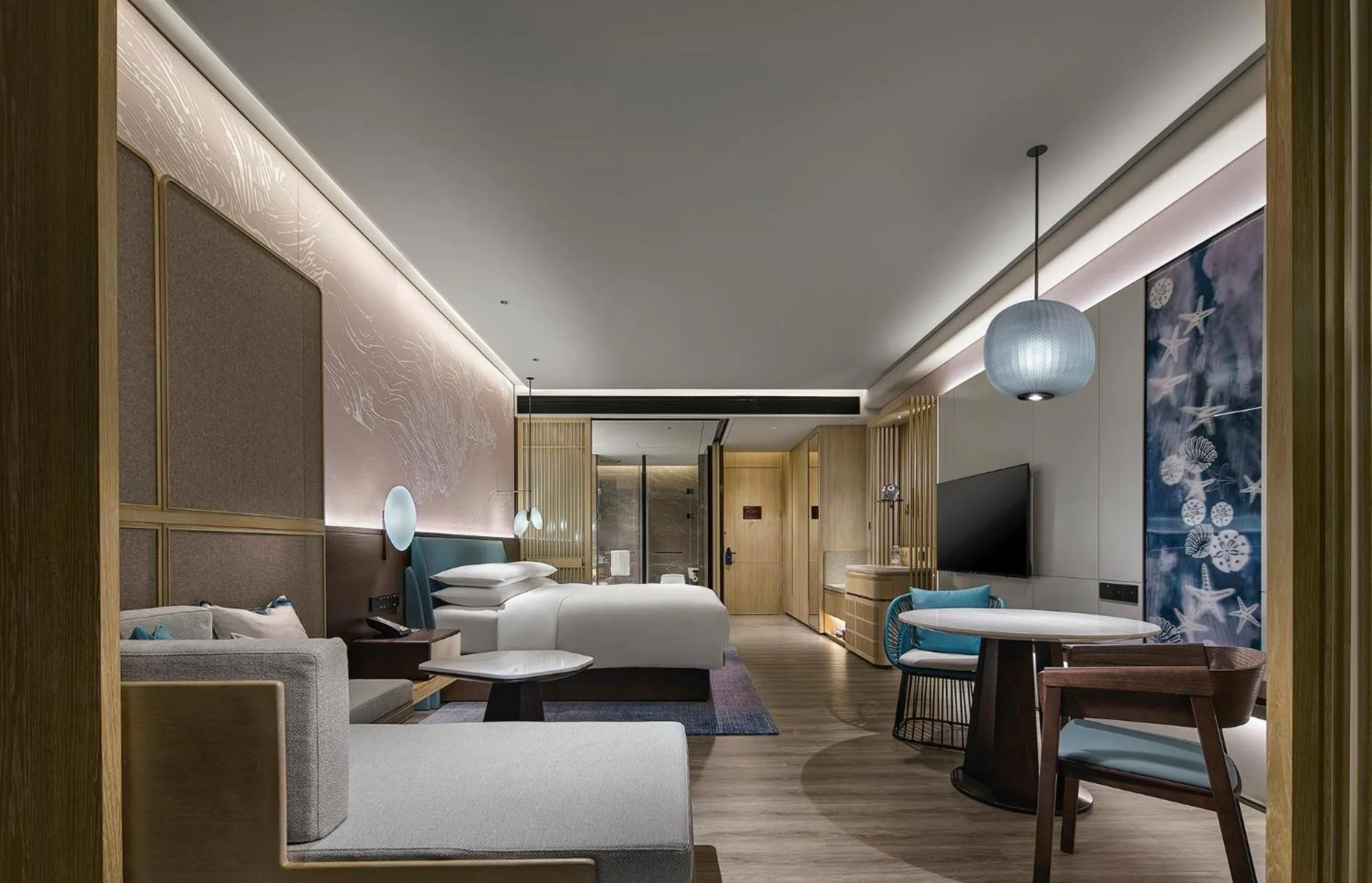 Photo of the whole room, Bed in Qinhuangdao Marriott Resort