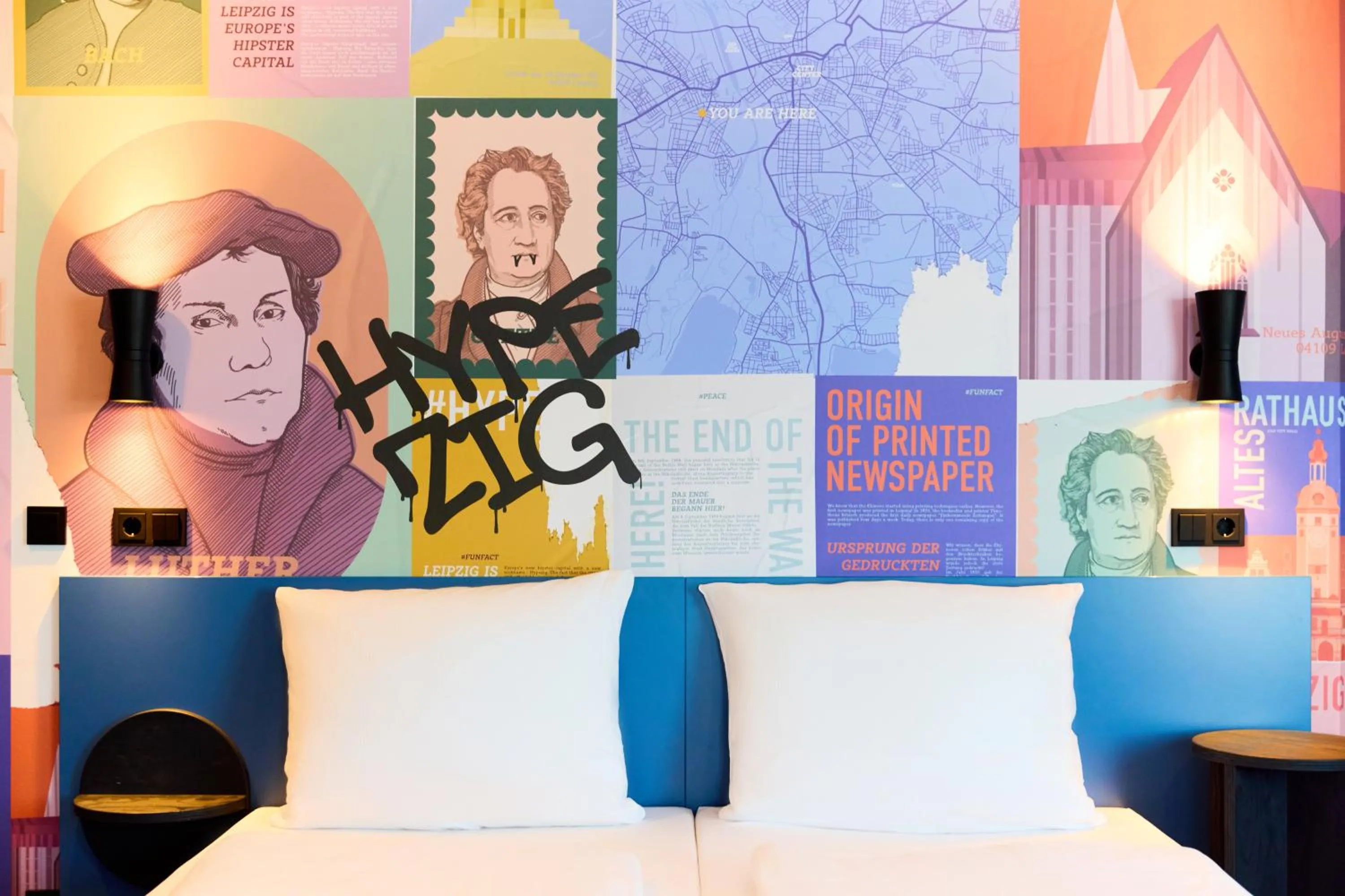 Bed in McDreams Hotel Leipzig