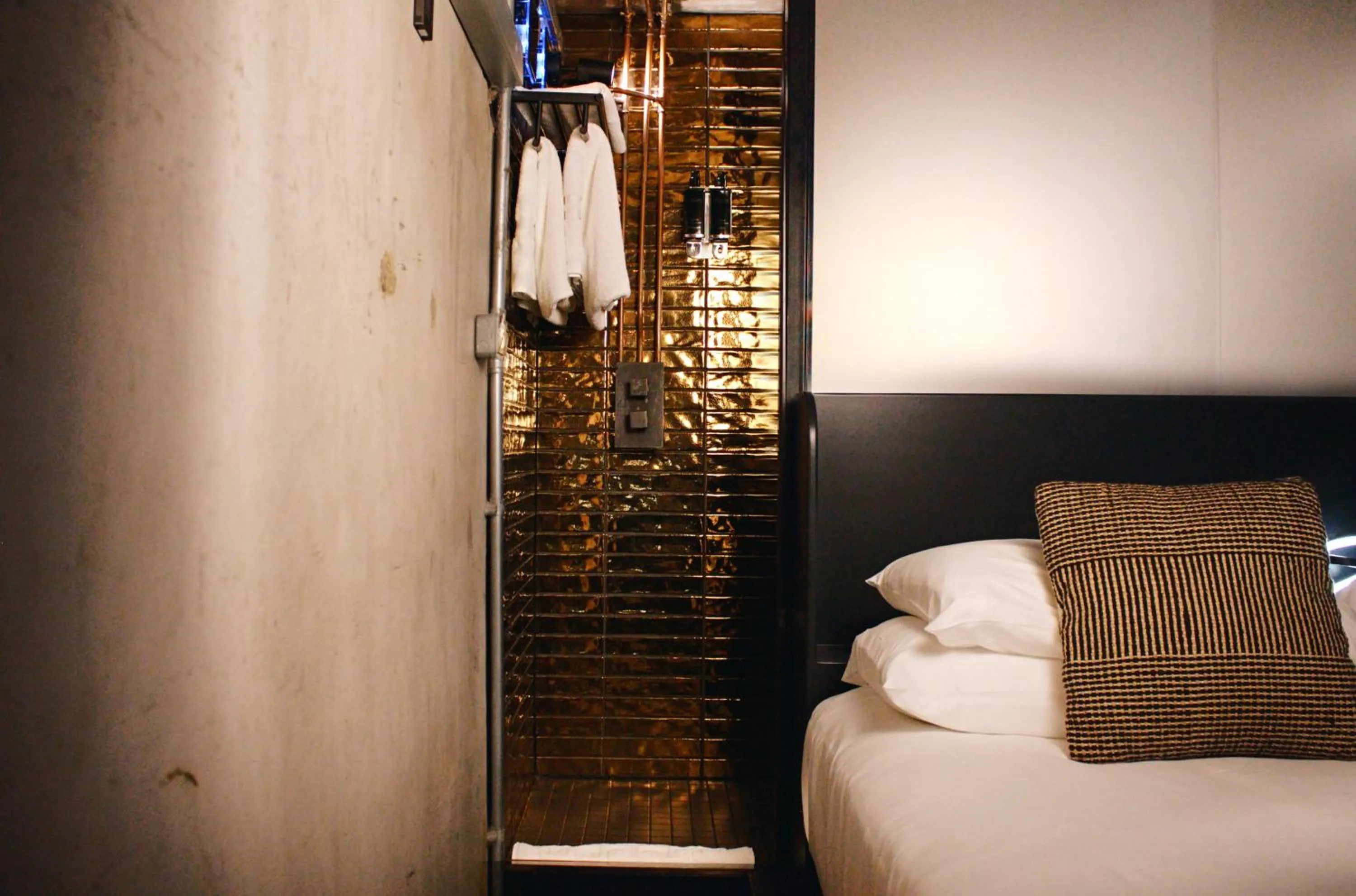 Shower, Bed in Impossible Motel