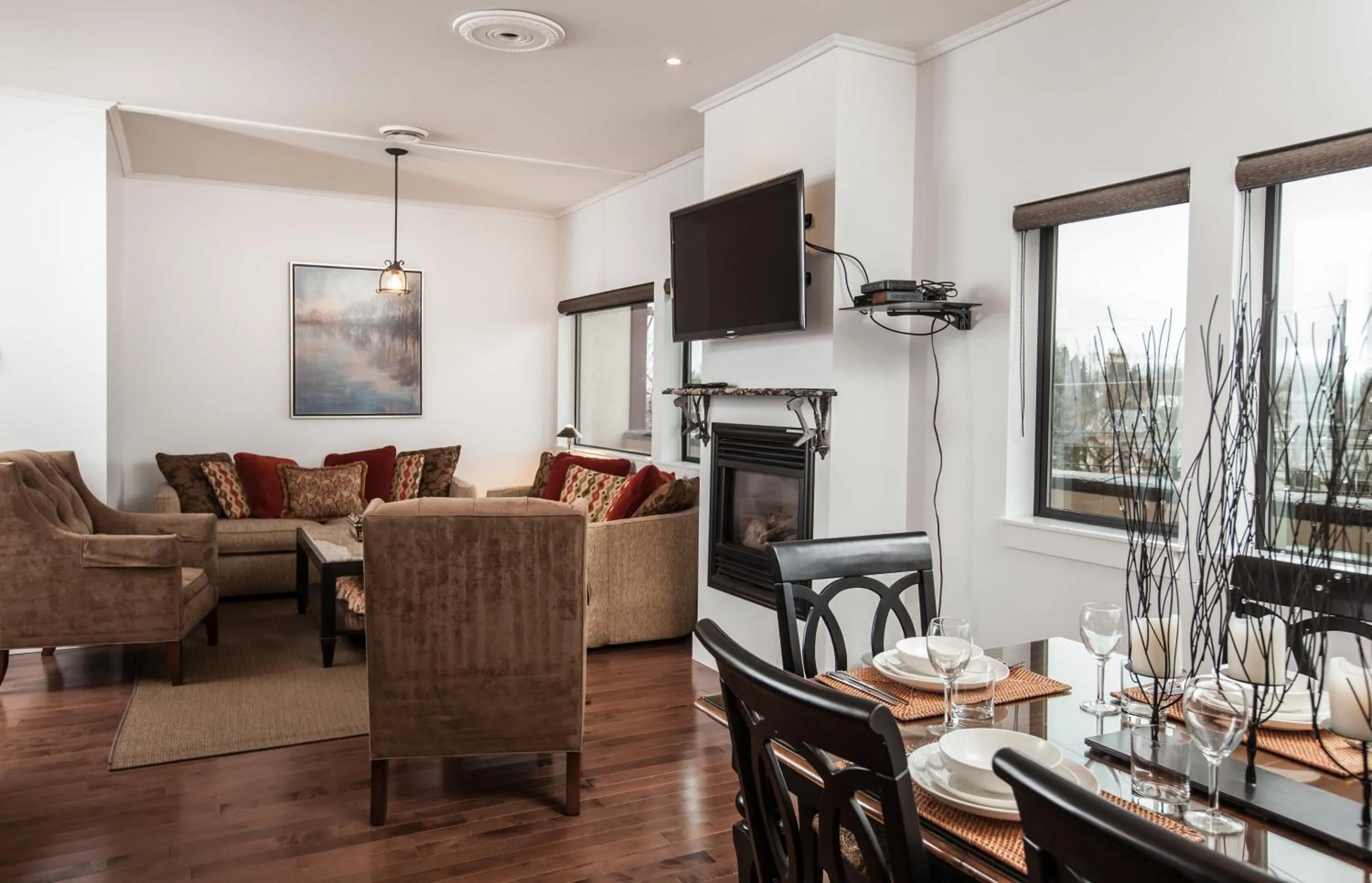 Living room in Alpenglow Penthouse by Revelstoke Vacations