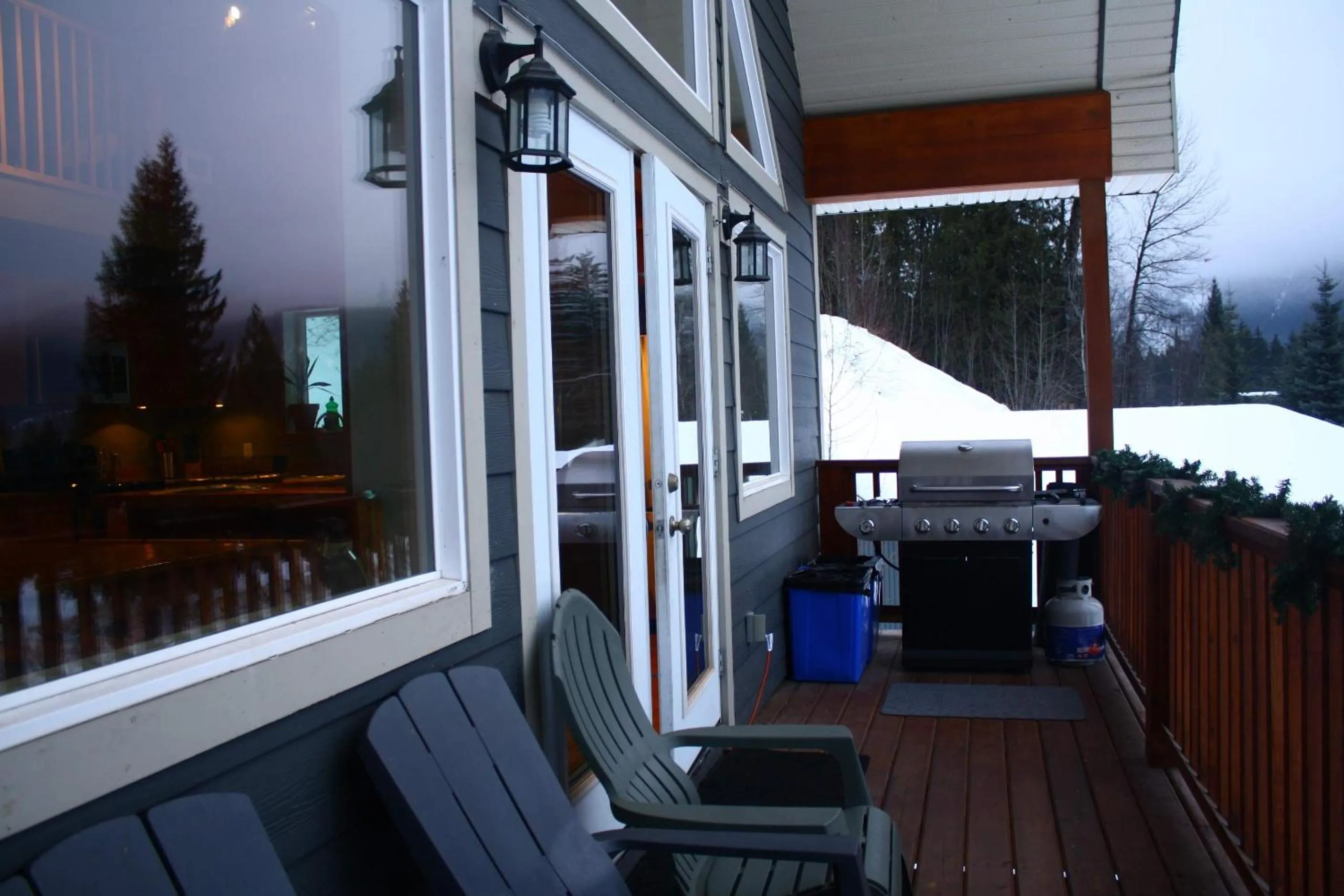 Balcony/Terrace in Stoke Cabin by Revelstoke Vacations