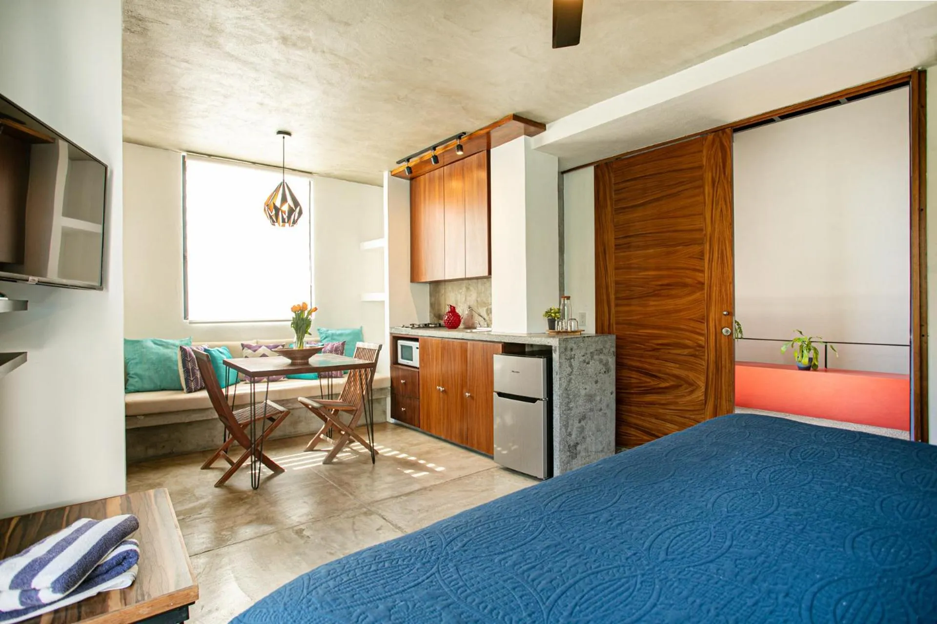 Kitchen or kitchenette, Bed in Casa Pancha Puerto Vallarta Centro - Adults Only