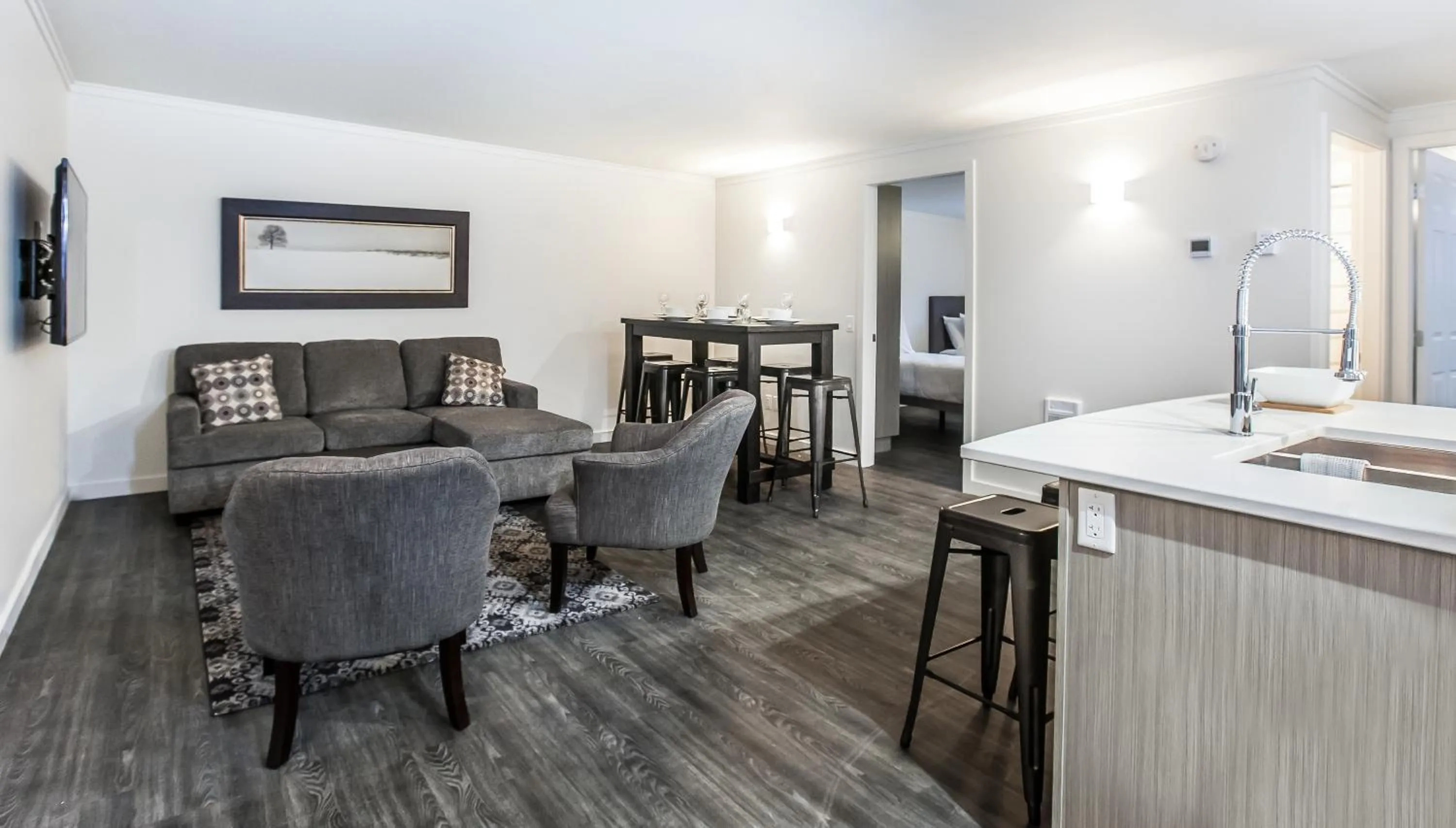 Living room in Novlan Suite by Revelstoke Vacations