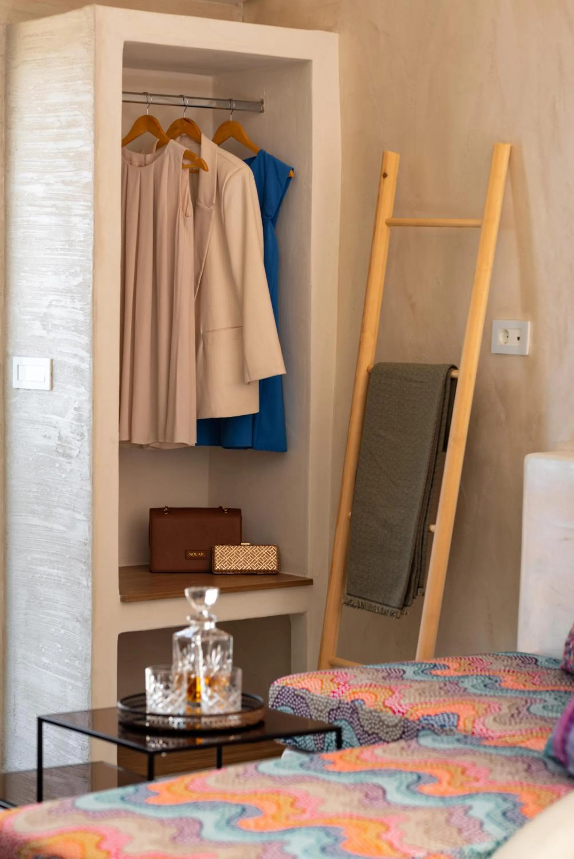 Seating area, Bed in Saint Sin Suites - Adults Only