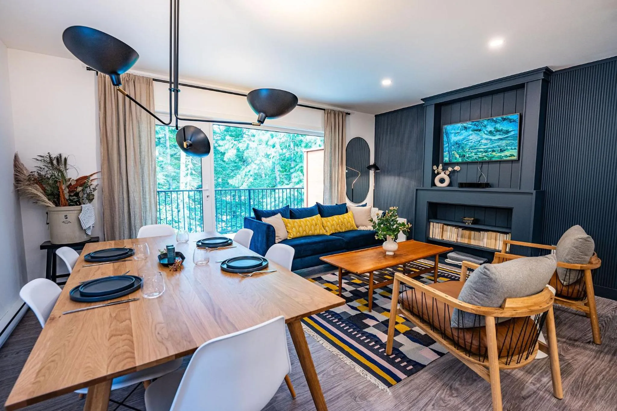 Living room in Revelation Retreat by Revelstoke Vacations