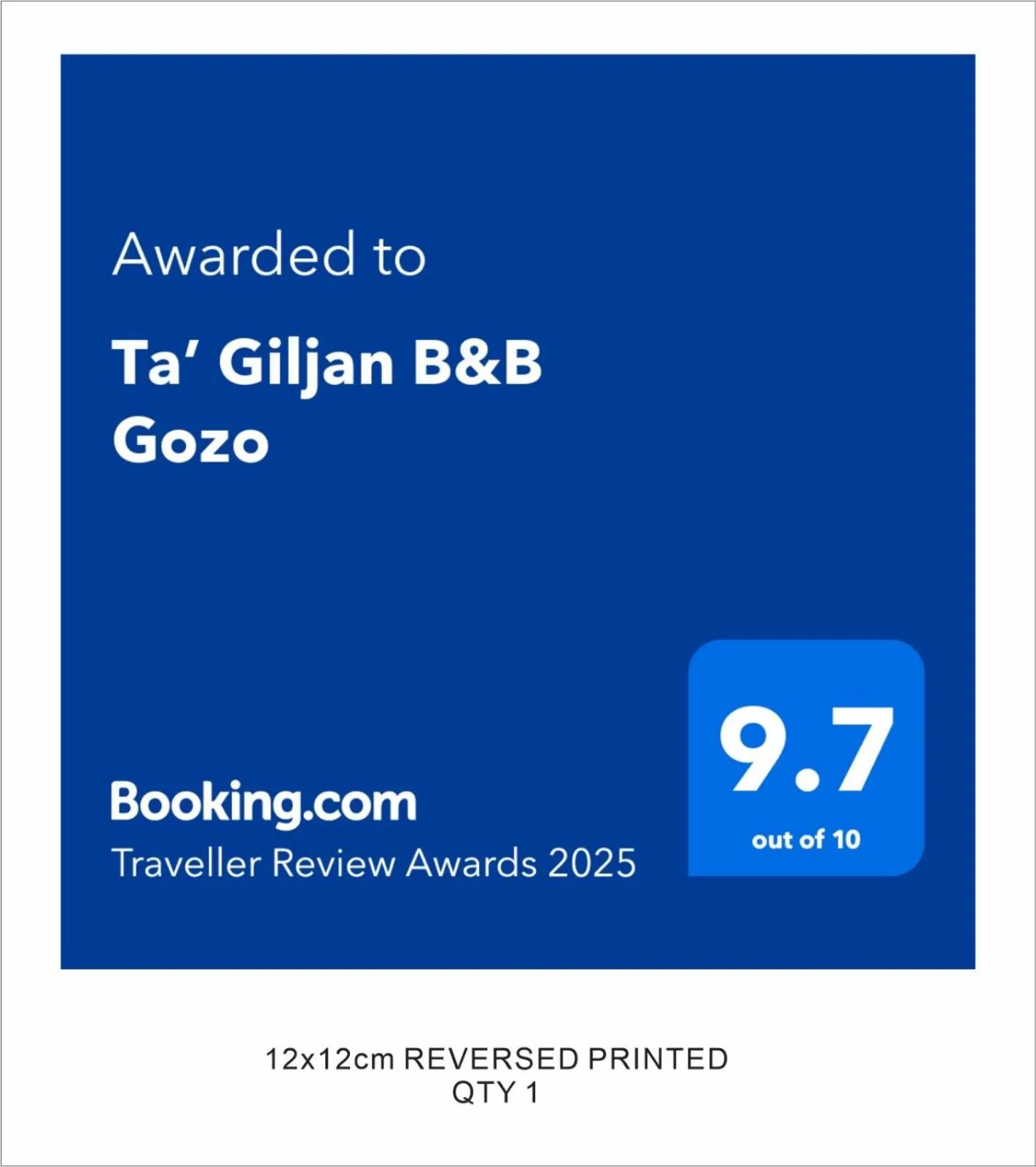 Logo/Certificate/Sign in Ta’ Giljan B&B Gozo