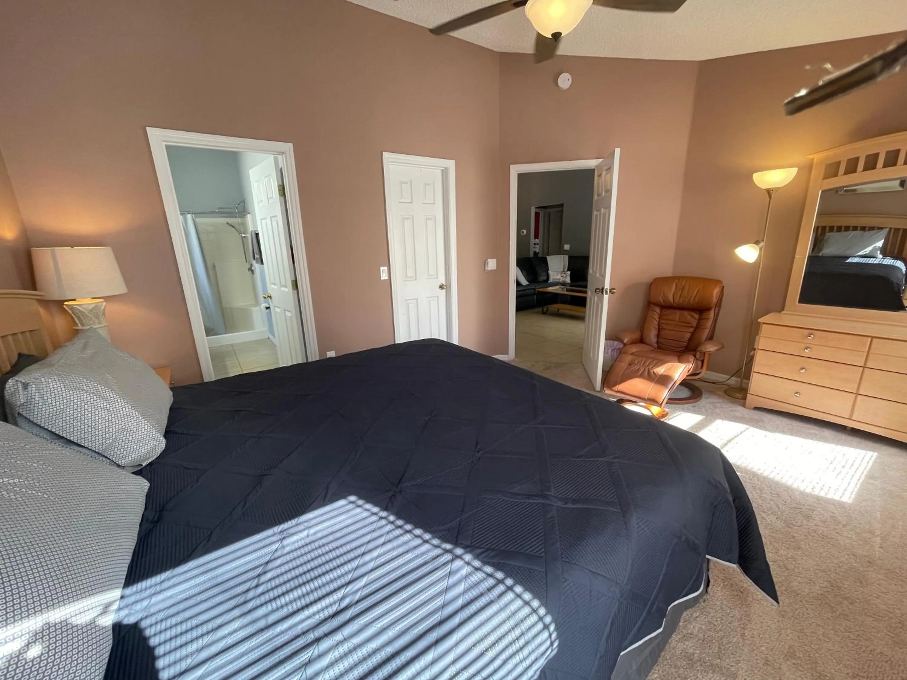 Bedroom, Bed in 3 Bedroom Villa with Poolside Cinema and Games Room Close to theme Parks sleeps 6 plus 2