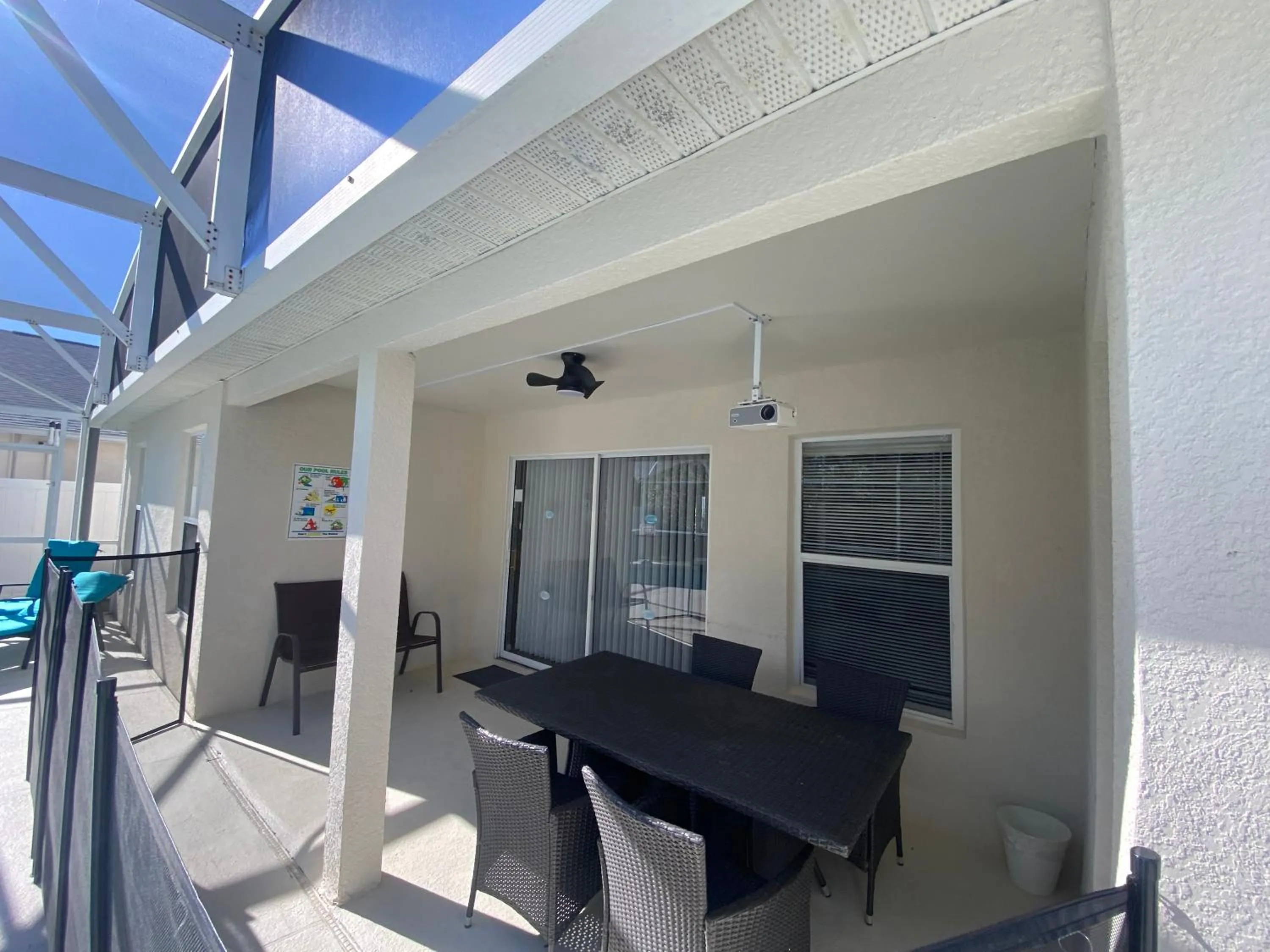 Balcony/Terrace in 3 Bedroom Villa with Poolside Cinema and Games Room Close to theme Parks sleeps 6 plus 2