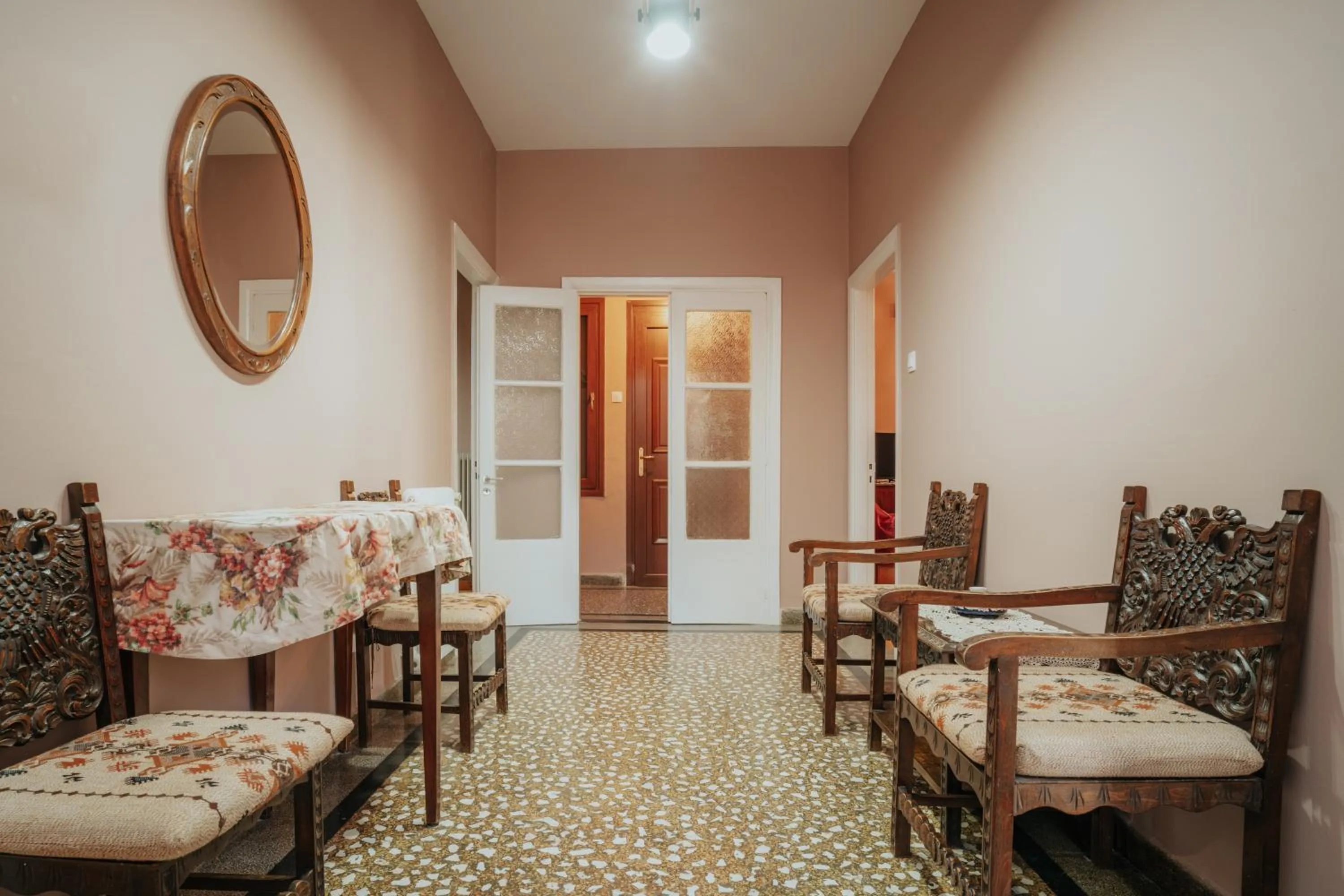 Seating area in Kalavrita downtown 3 bedrm house for 6 pers by MPS