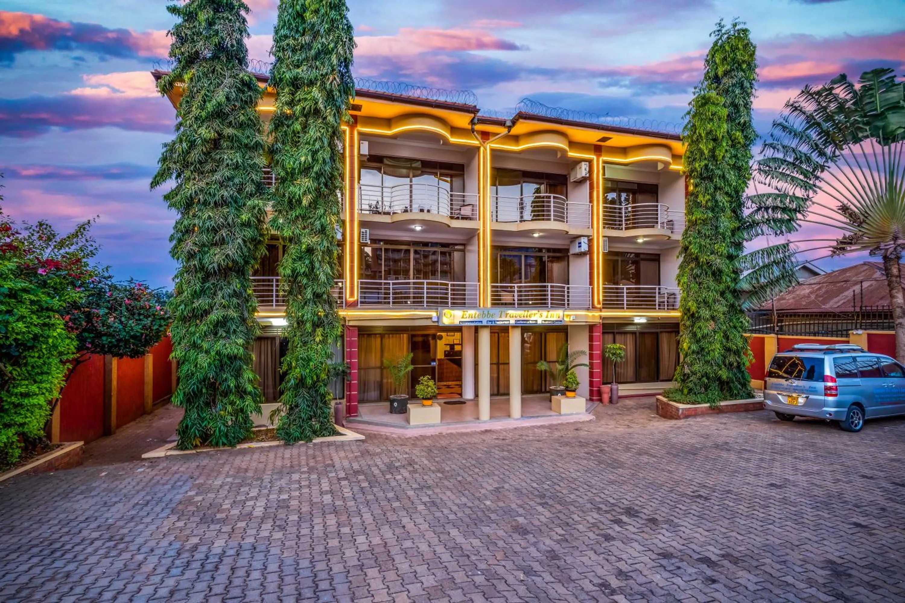 Parking in Entebbe Traveller's Hotel