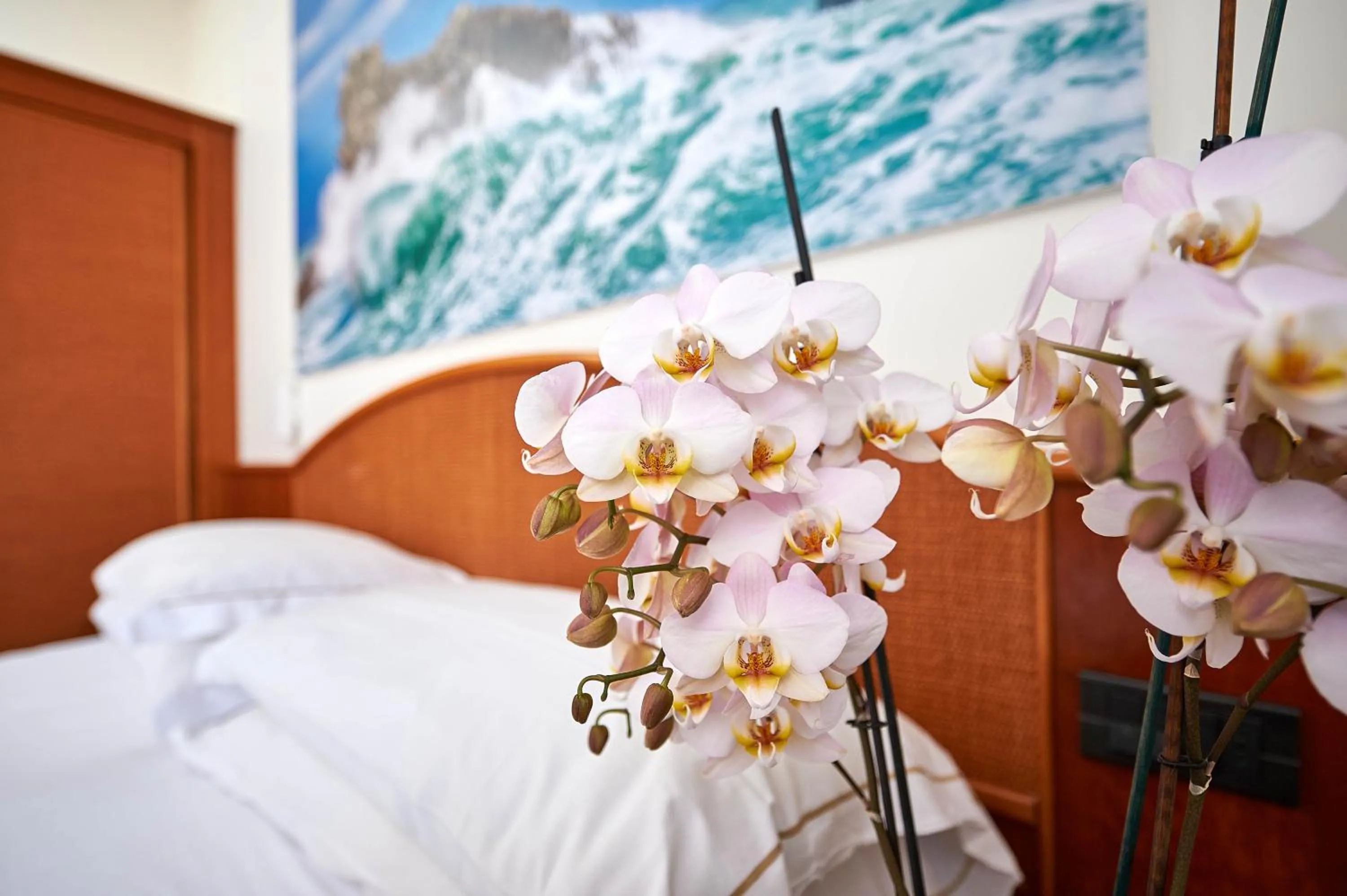 Decorative detail, Bed in Hotel Croce Di Malta