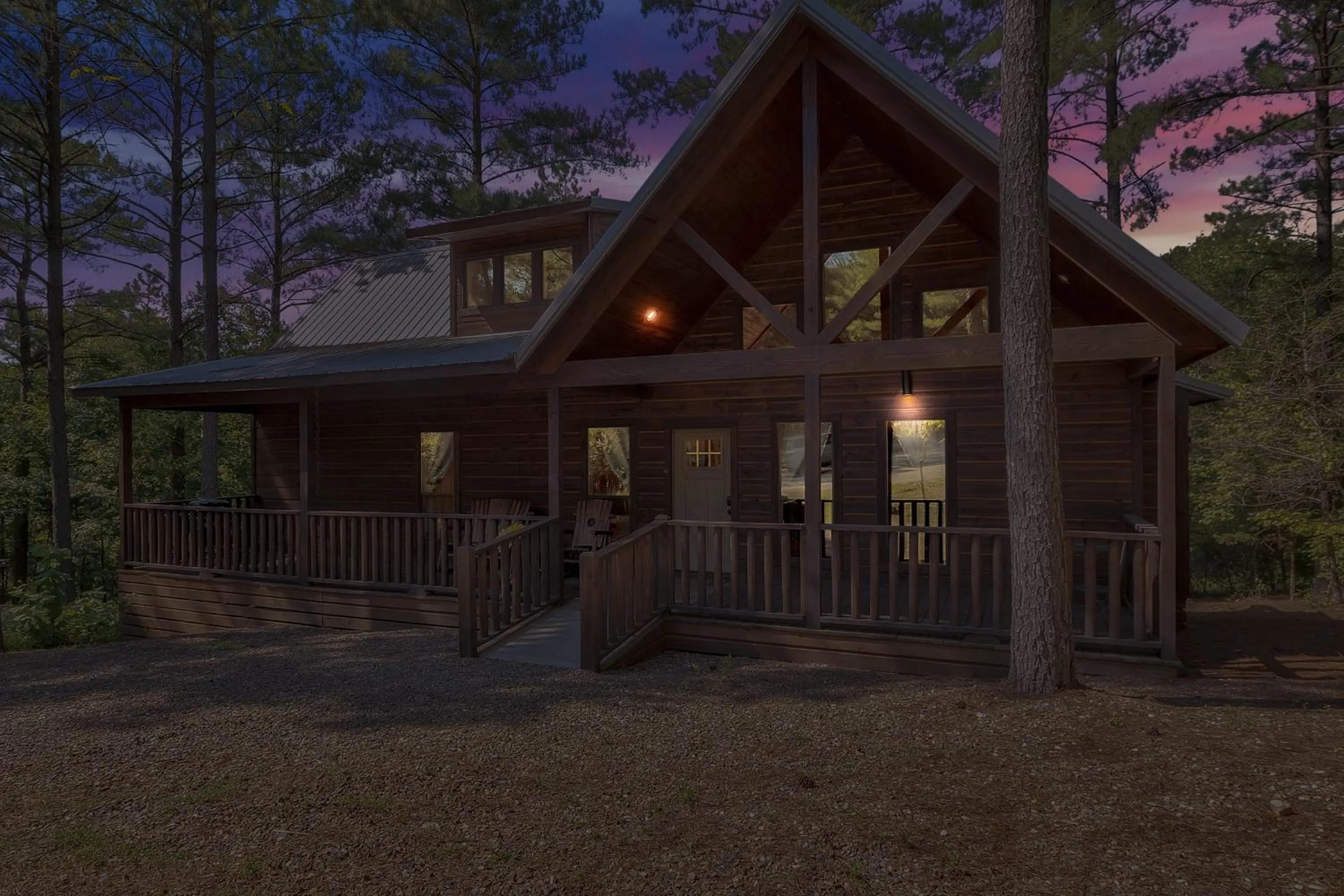 Gorgeous Idyllic Cabin w Hot Tub and Fire Pit Quittin Time is Secluded Romantic Oasis w Luxury Bathroom Double Shower and Bathtub Foosball Table