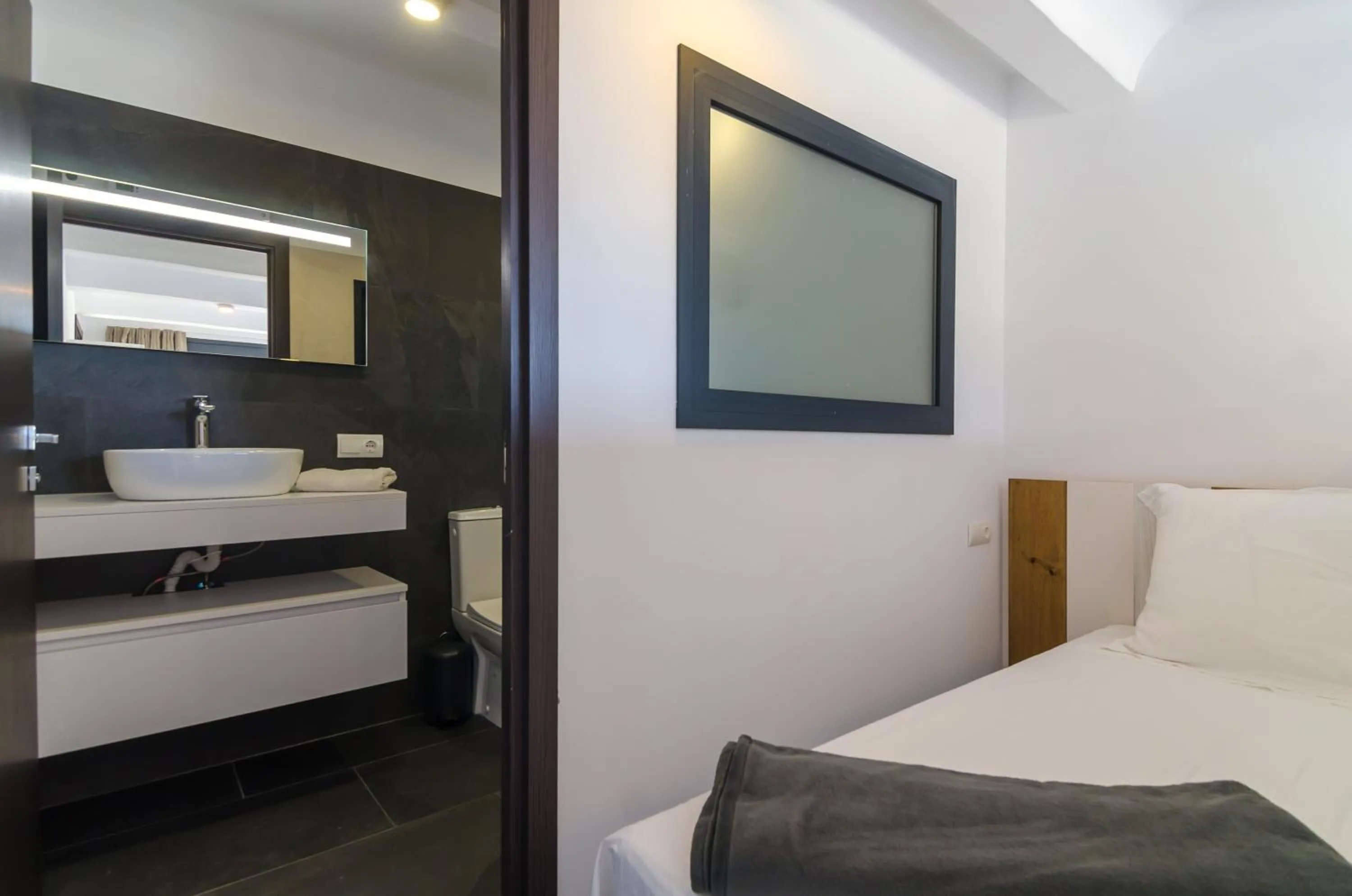 Bathroom in Seaside villa in Lloret de Mar with garden and pool view