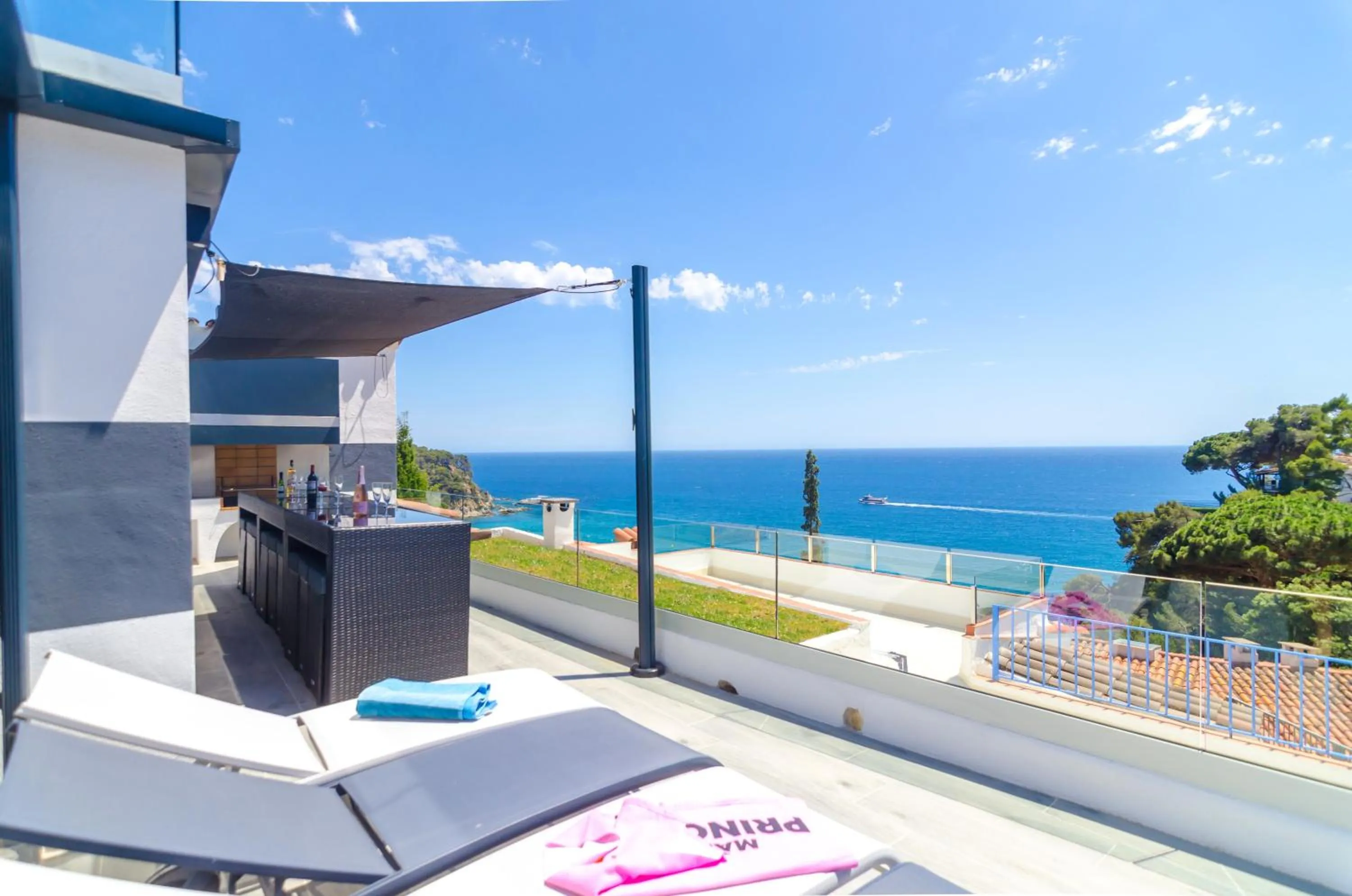 Bird's eye view in Seaside villa in Lloret de Mar with garden and pool view