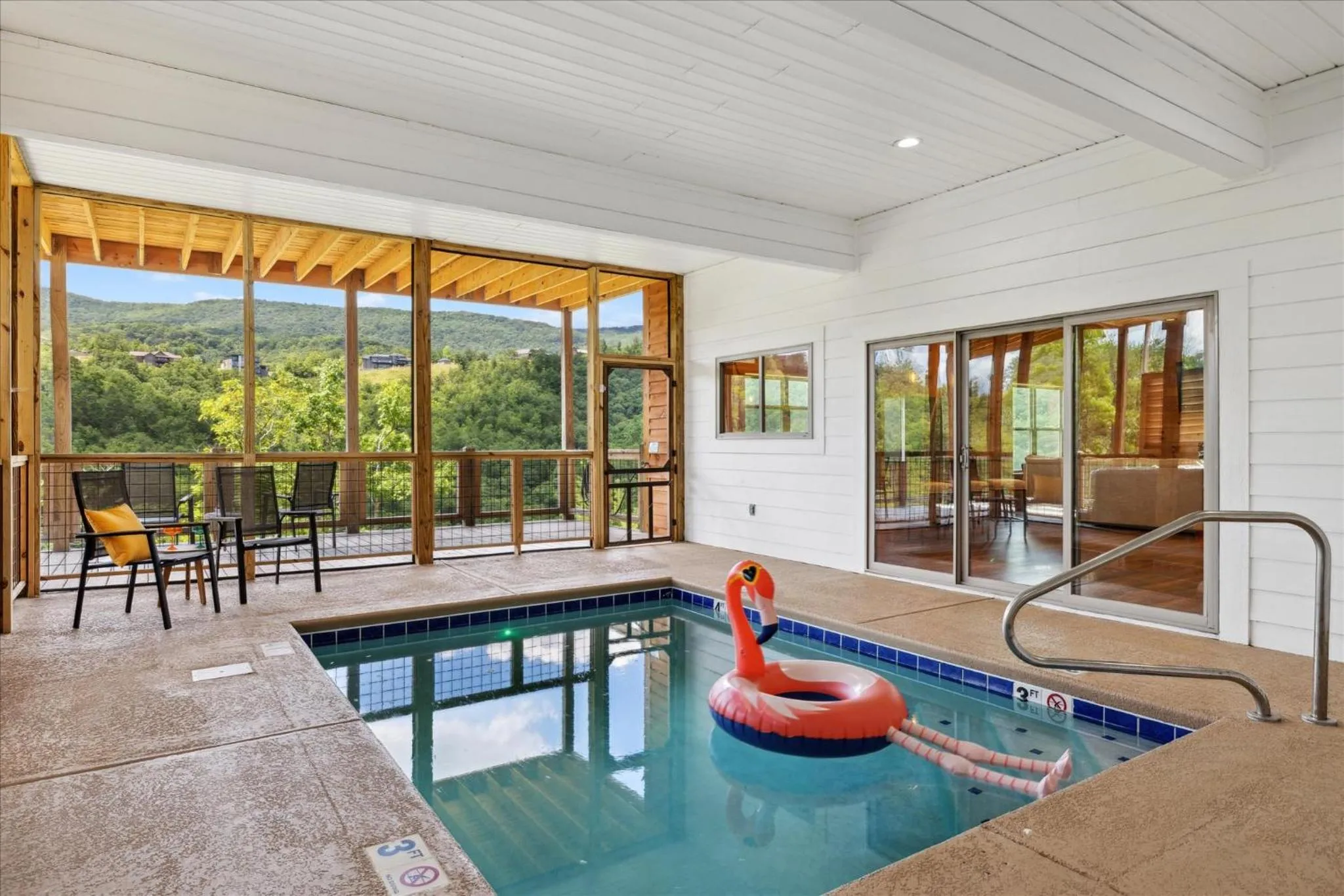 Pool view in Cabin Goals ✨ Private Pool, Hot Tub + Epic Views! - Eaglebend Cabin