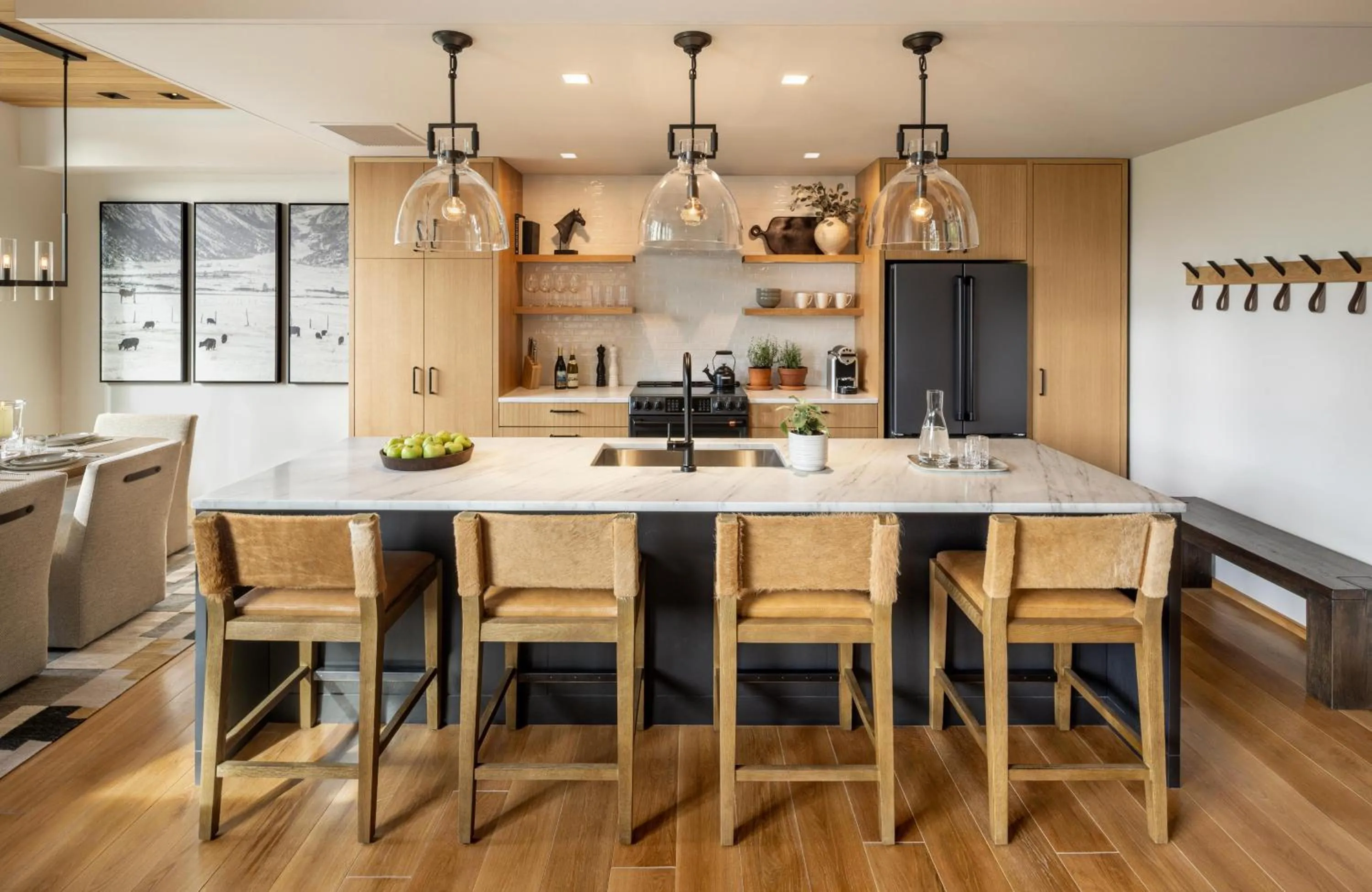 kitchen in The Sylvan Lodge at Snake River Sporting Club