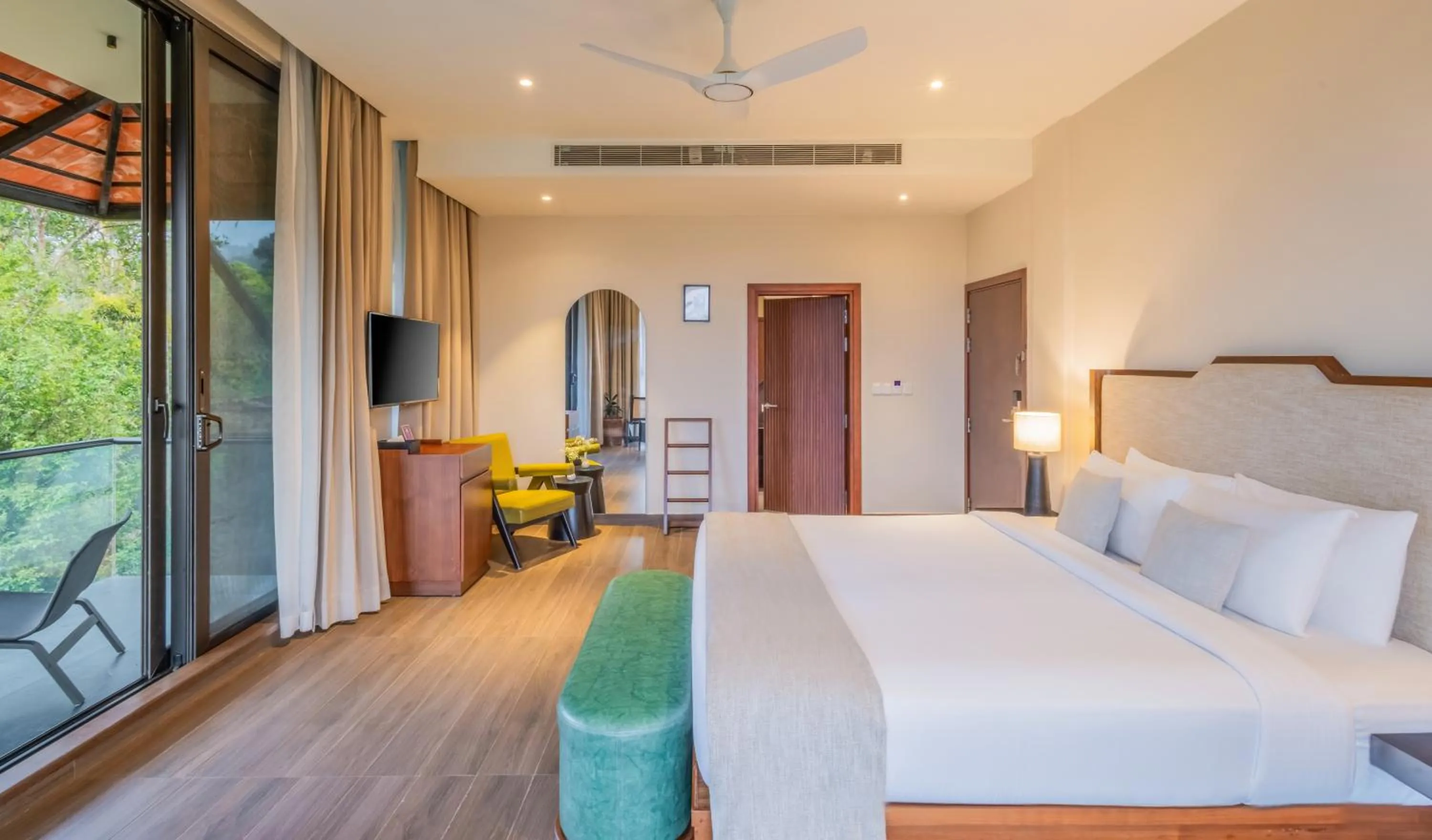 Bed in Flora Vythiri Resort Wayanad