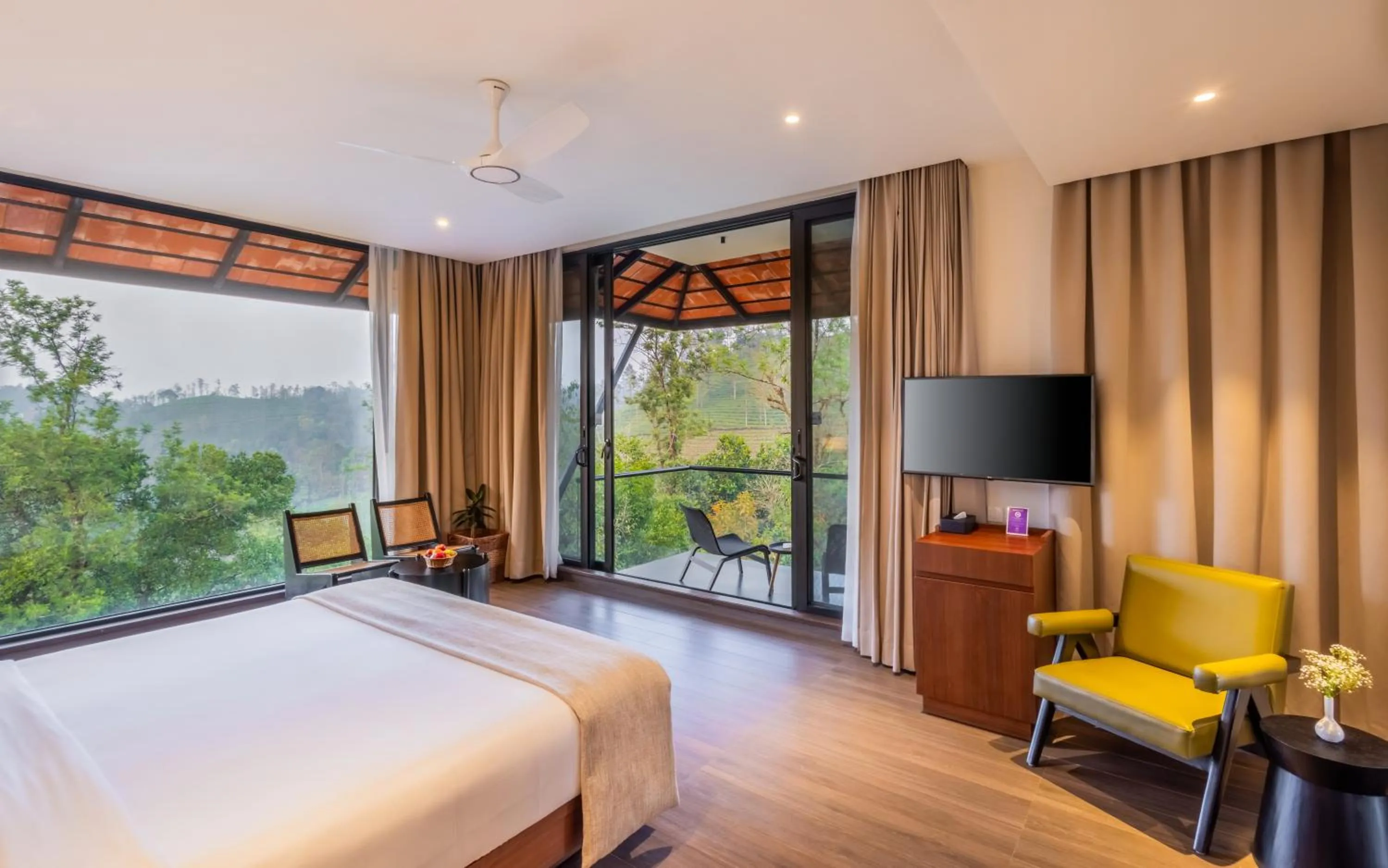 Natural landscape, Bed in Flora Vythiri Resort Wayanad