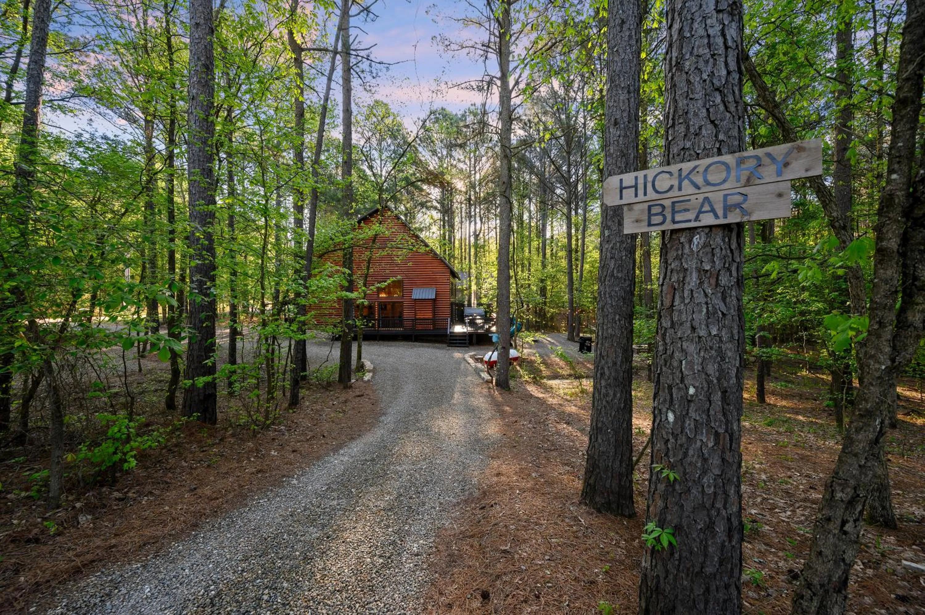 Hickory Bear - Cabin surrounded by pines, Sleeps 10, Hot Tub, Fire Pit, Arcade, Foosball Table & Deck Slide