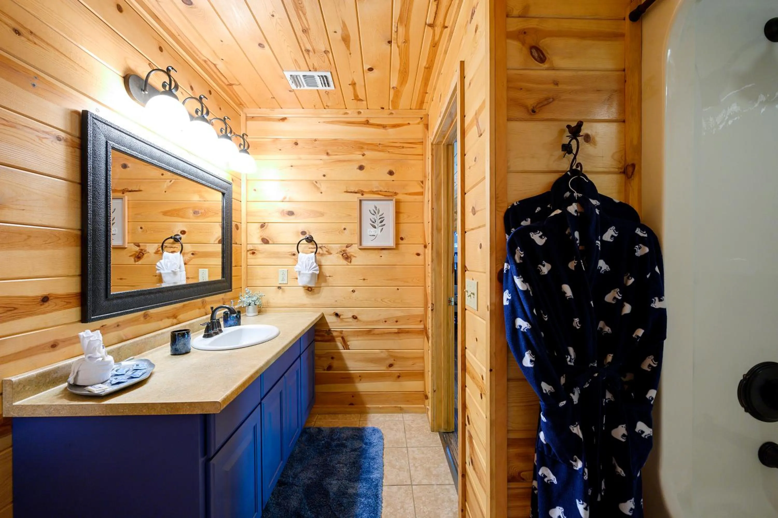 Bathroom in Hickory Bear - Cabin surrounded by pines, Sleeps 10, Hot Tub, Fire Pit, Arcade, Foosball Table & Deck Slide