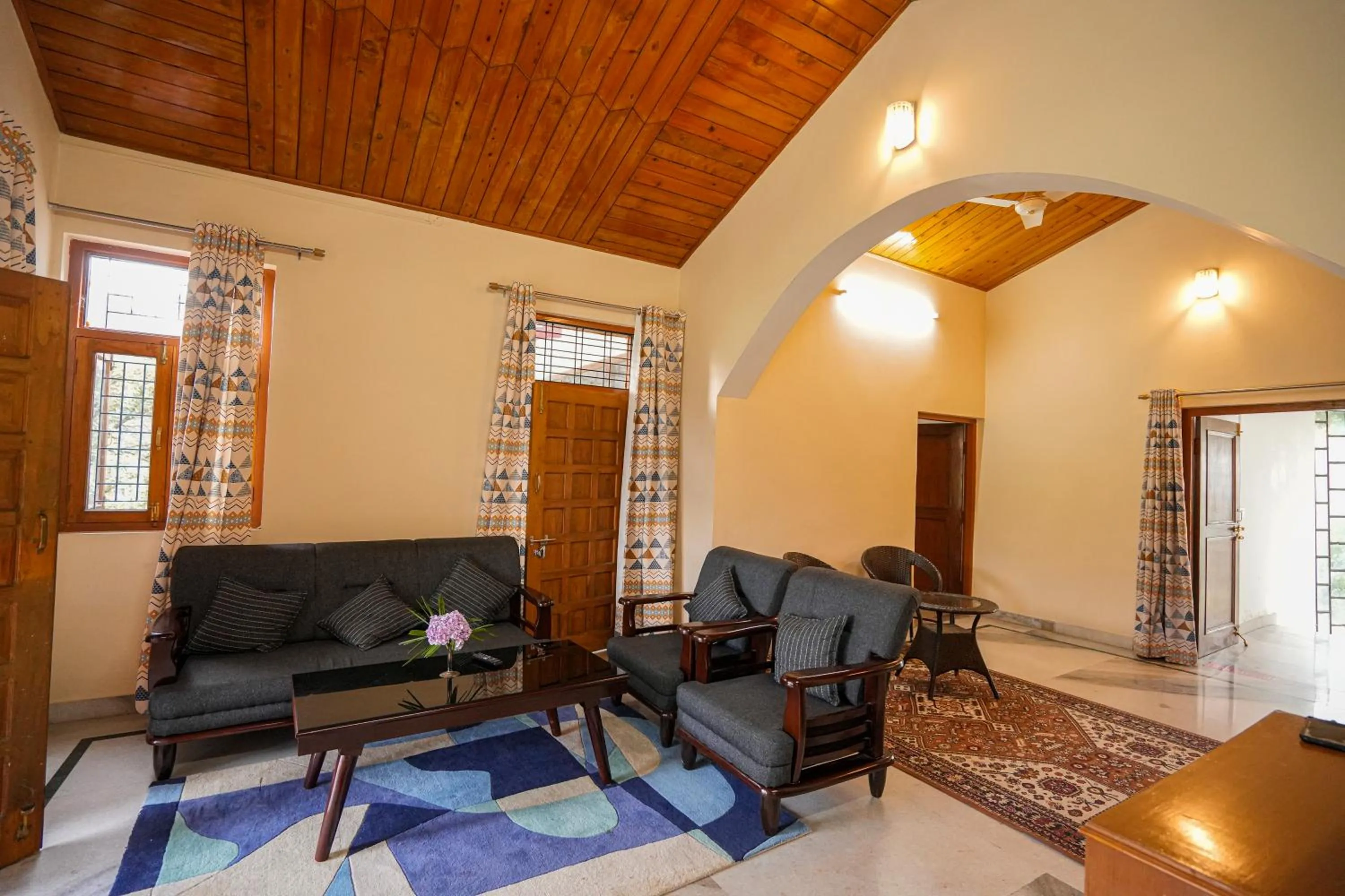 Living room in Chirping Hills Resort,Bhimtal