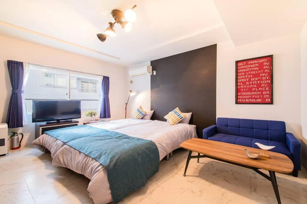 Living room, Bed in BLUE