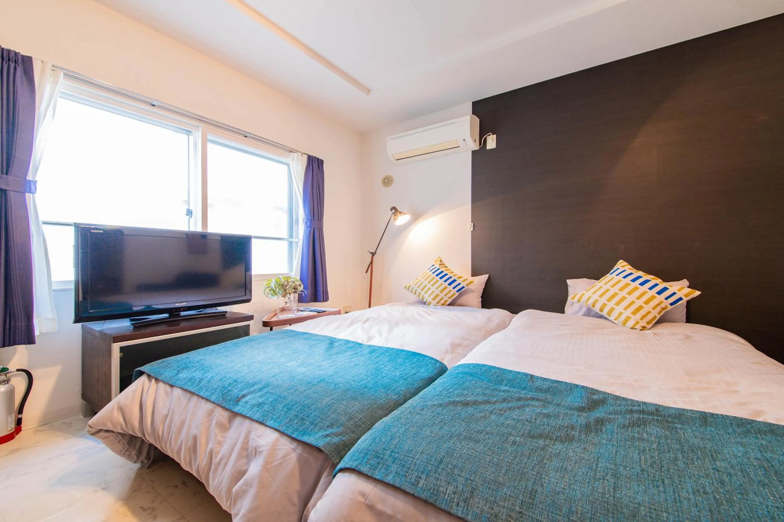 Bedroom, Bed in BLUE