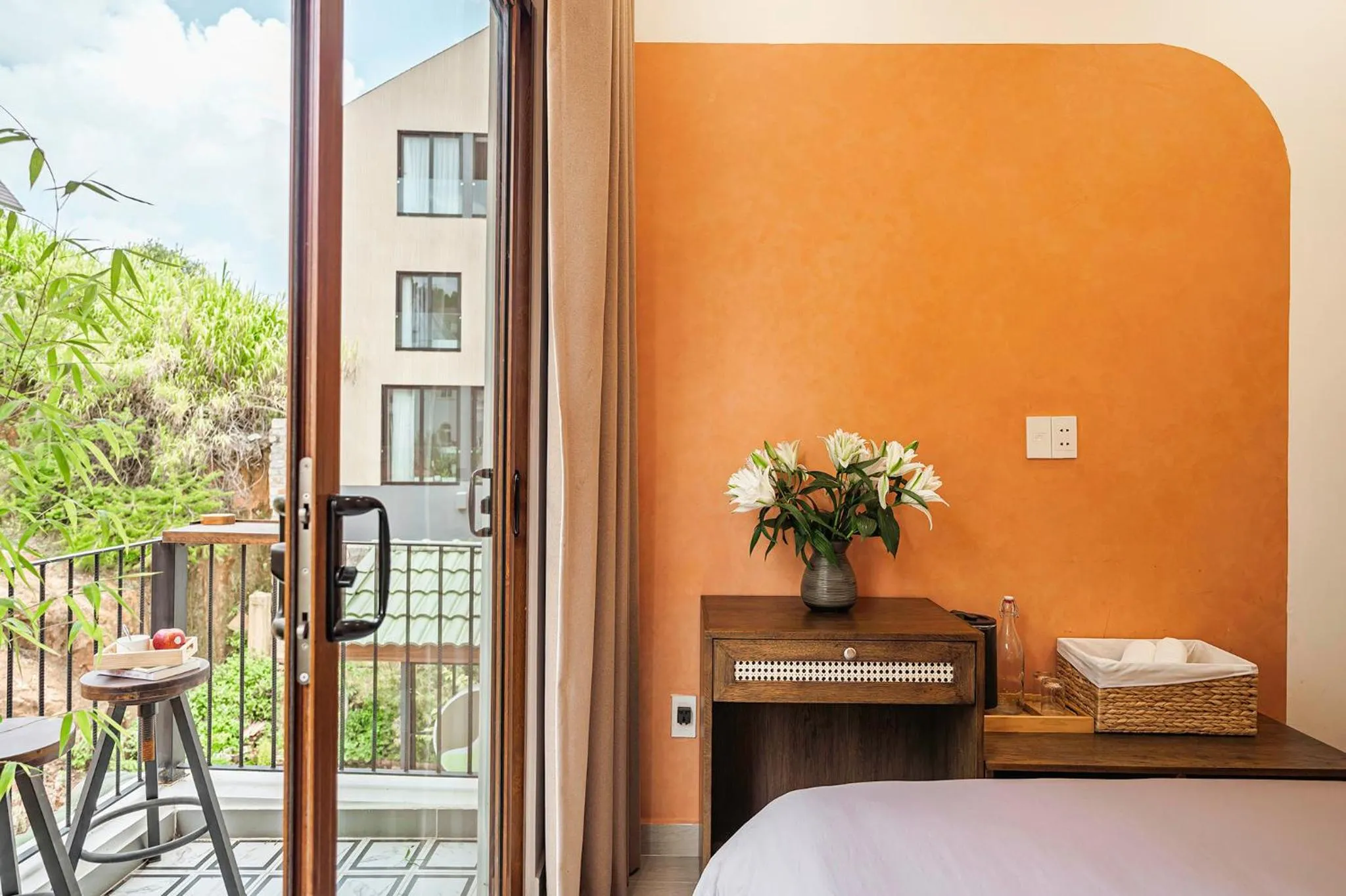 Balcony/Terrace, Bed in Miền Sương Khói - Home & Café