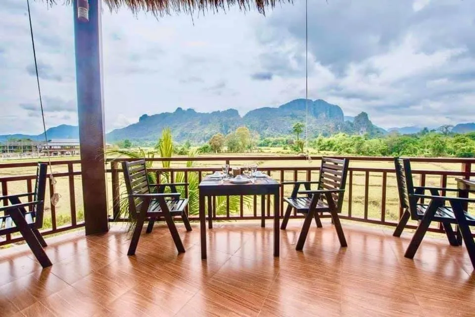 Patio in Vang Vieng Savanh Sunset View Resort