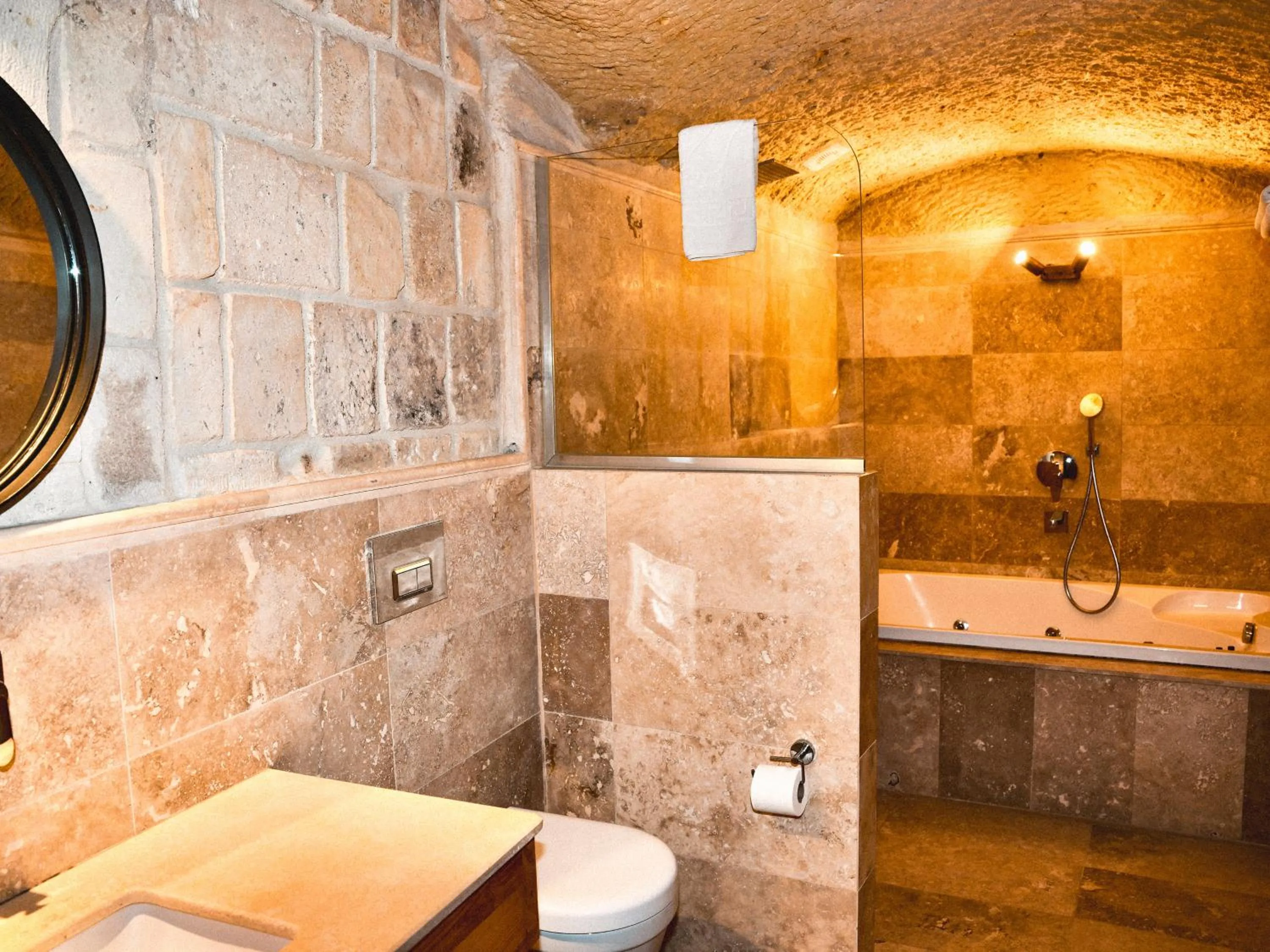 Bathroom in Evanthia Cave Suites - Special Class
