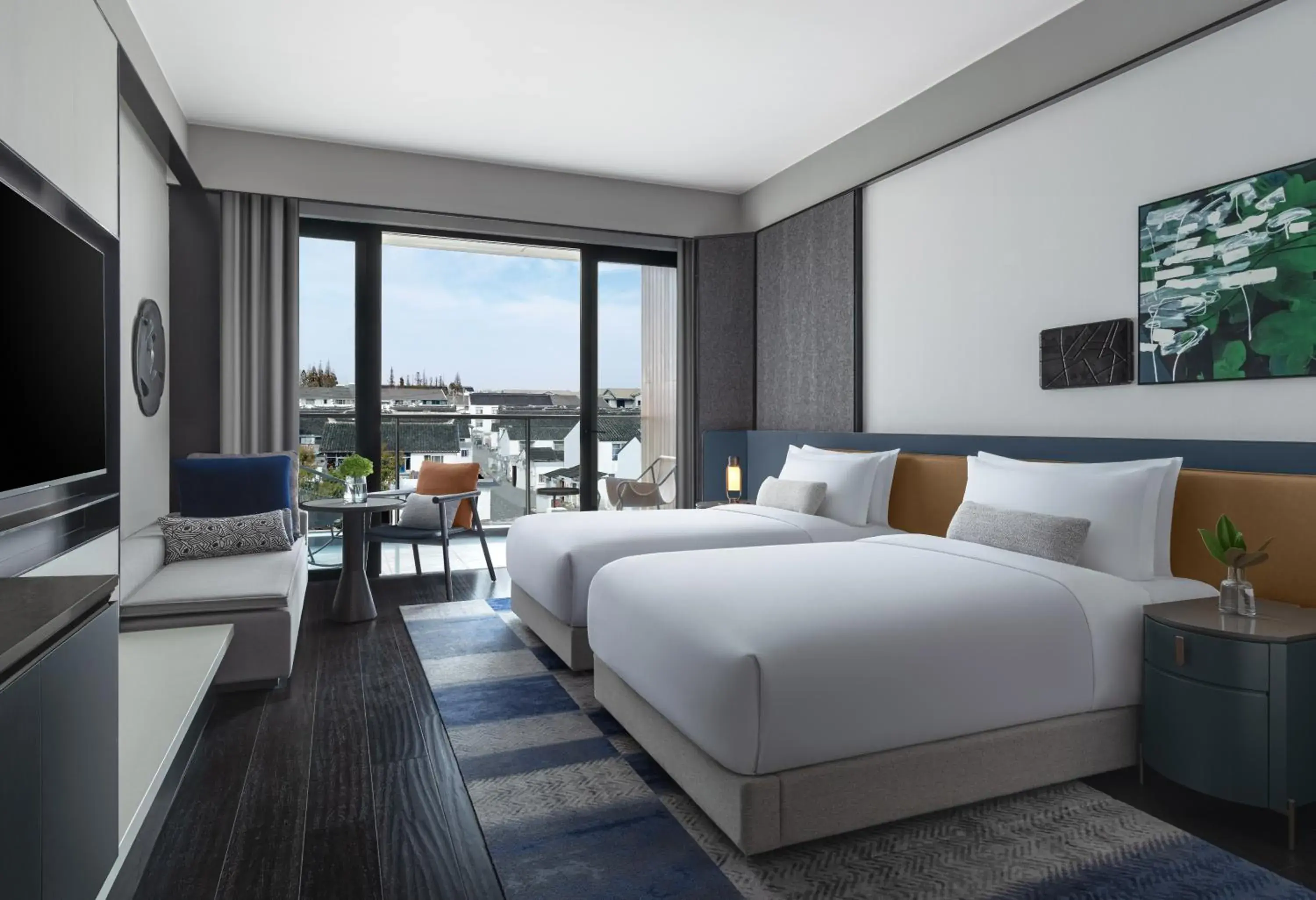 Double Room with Two Double Beds and River View in Kimpton Bamboo Grove Suzhou by IHG Double Room with Two Double Beds and River View in Kimpton Bamboo Grove Suzhou by IHG