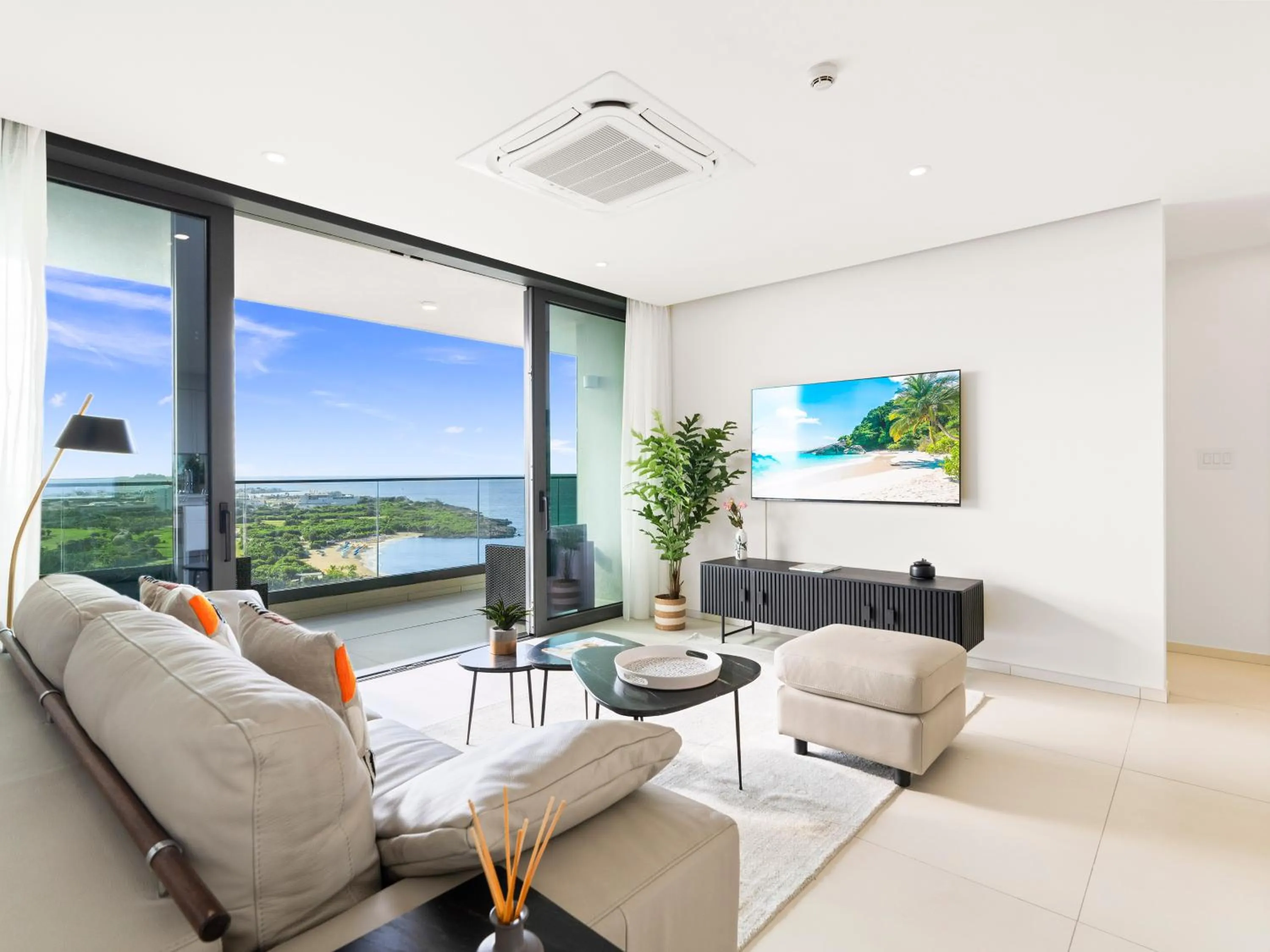 Seating area in Fourteen at Mullet Bay