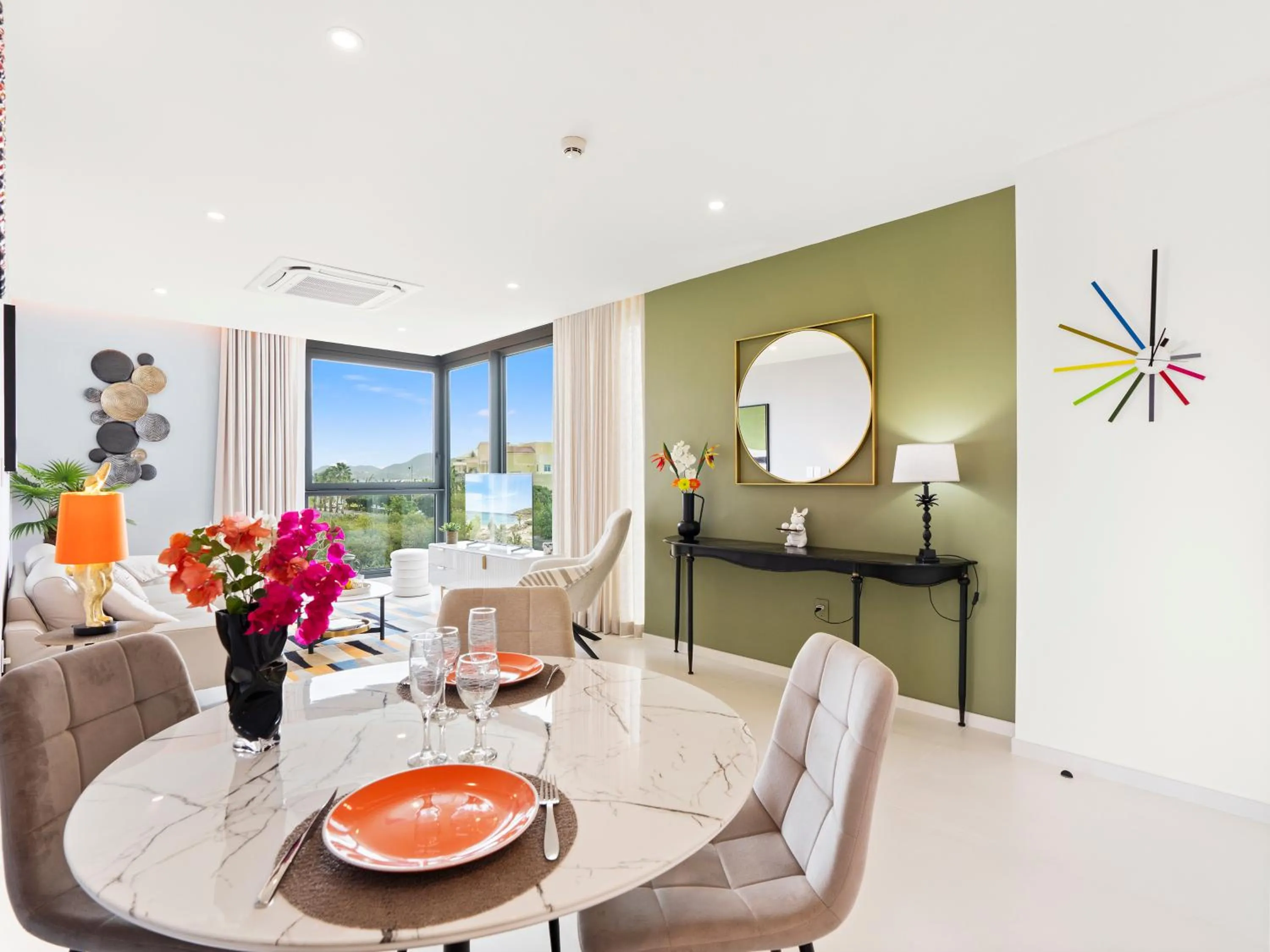 Living room in Fourteen at Mullet Bay